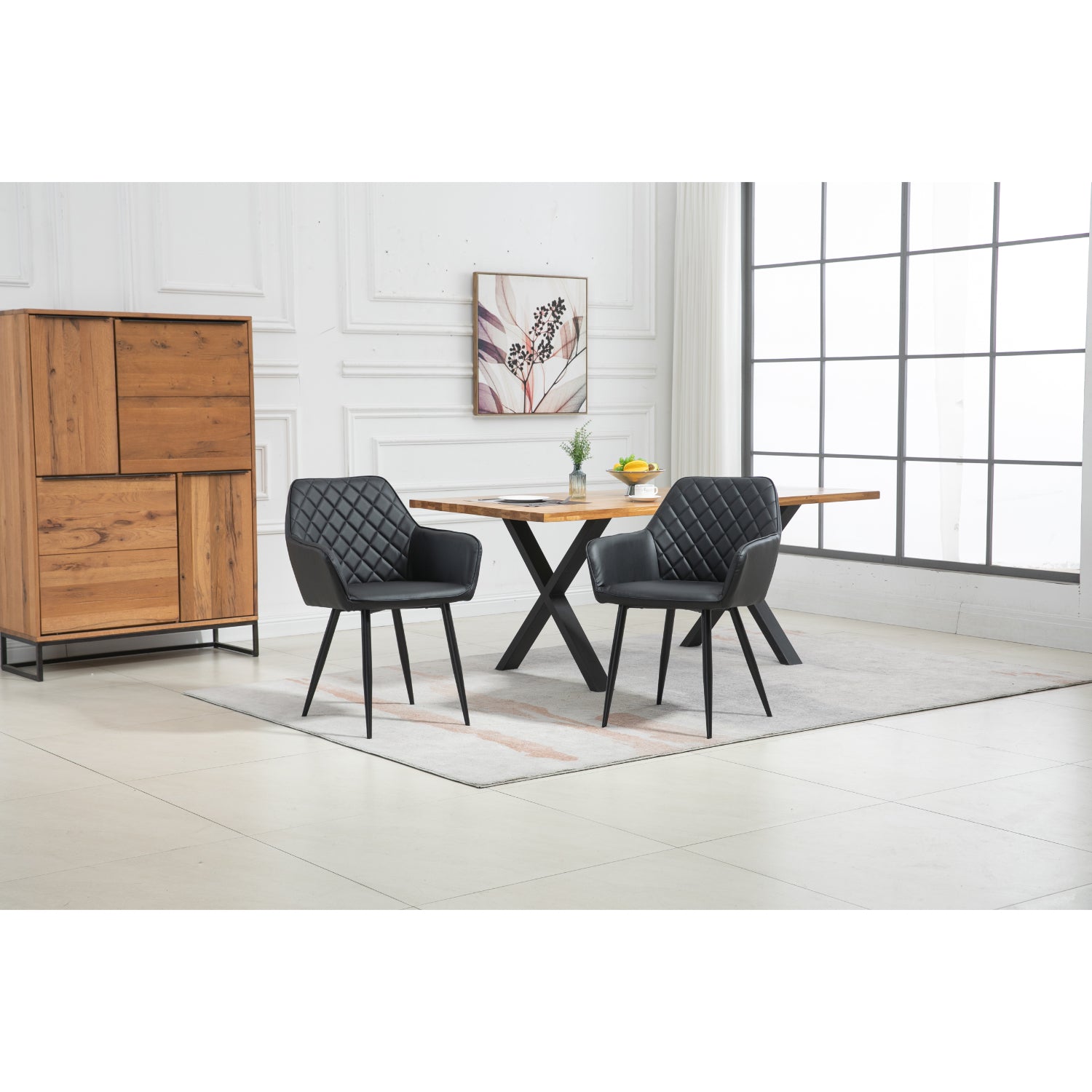 Livia - Dining Chair - Black PU Leather