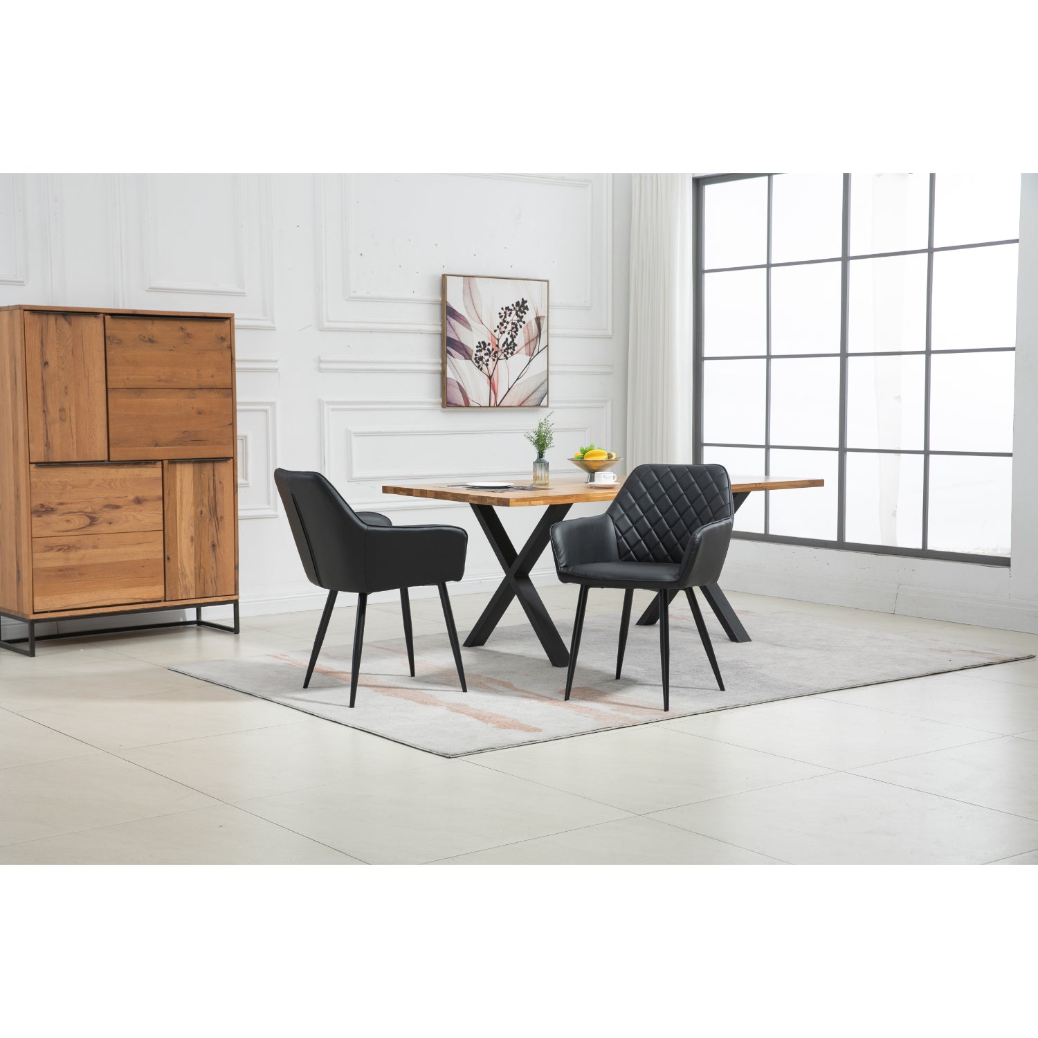 Livia - Dining Chair - Black PU Leather
