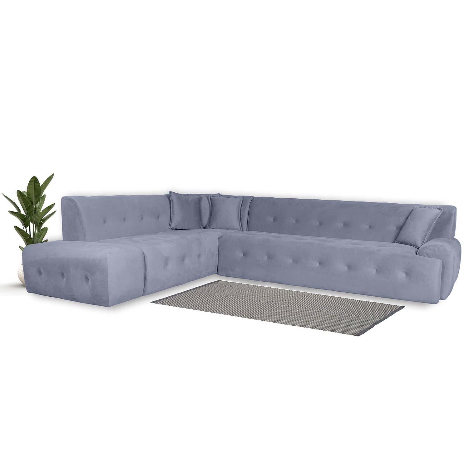 Panda - Sectional Sofa - Grey Fabric