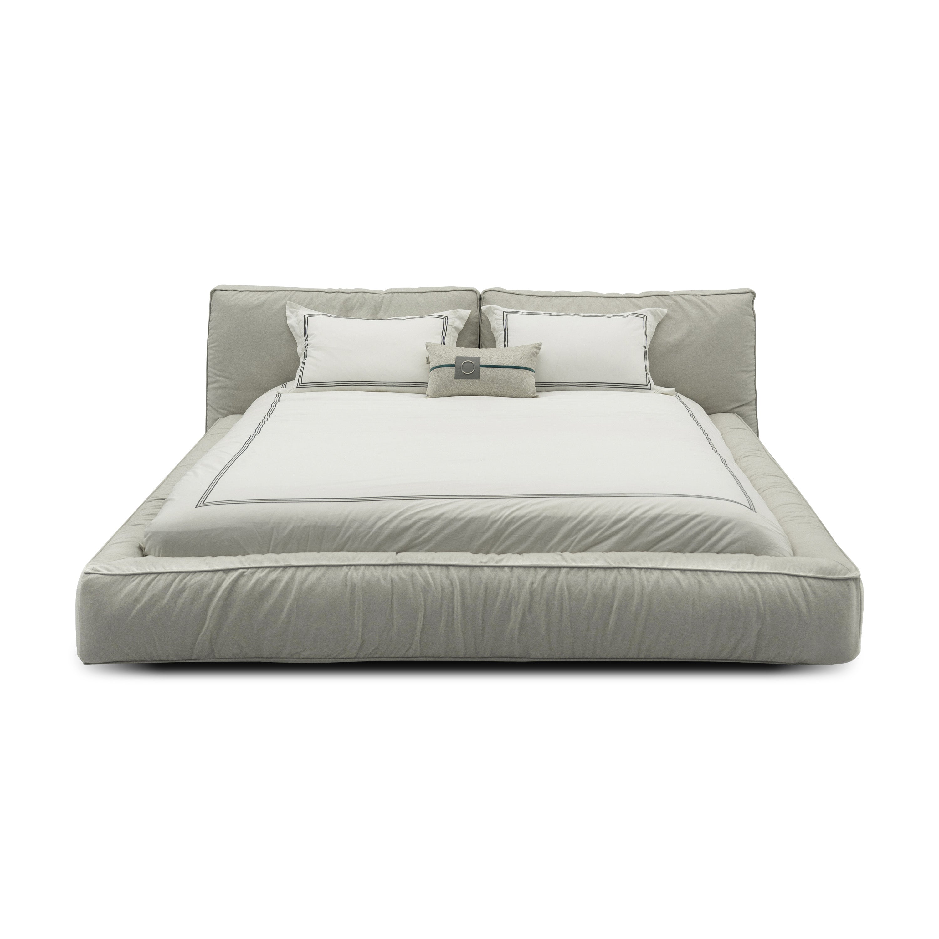 Elsy - Lit Queen - Tissu Beige