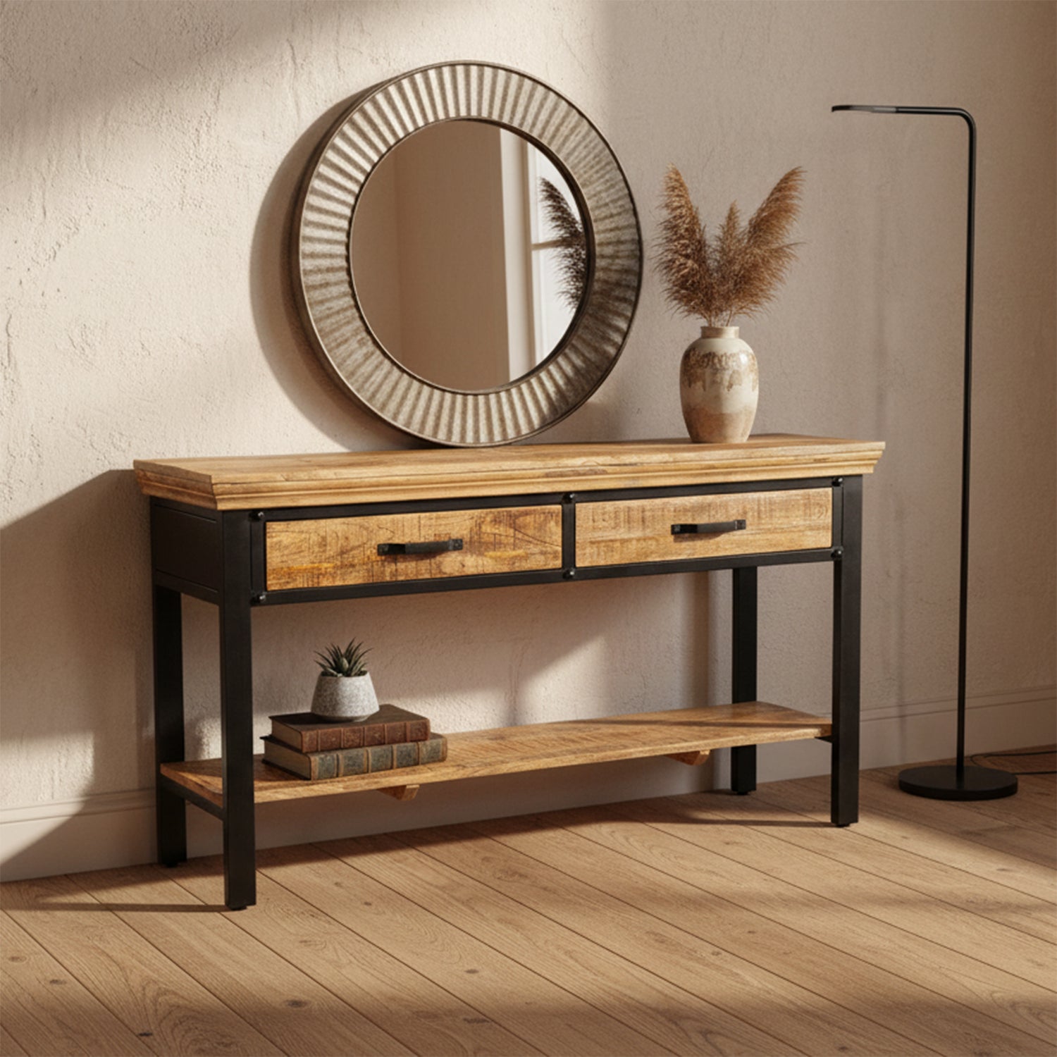 Forge - Console - Bois Massif et Métal