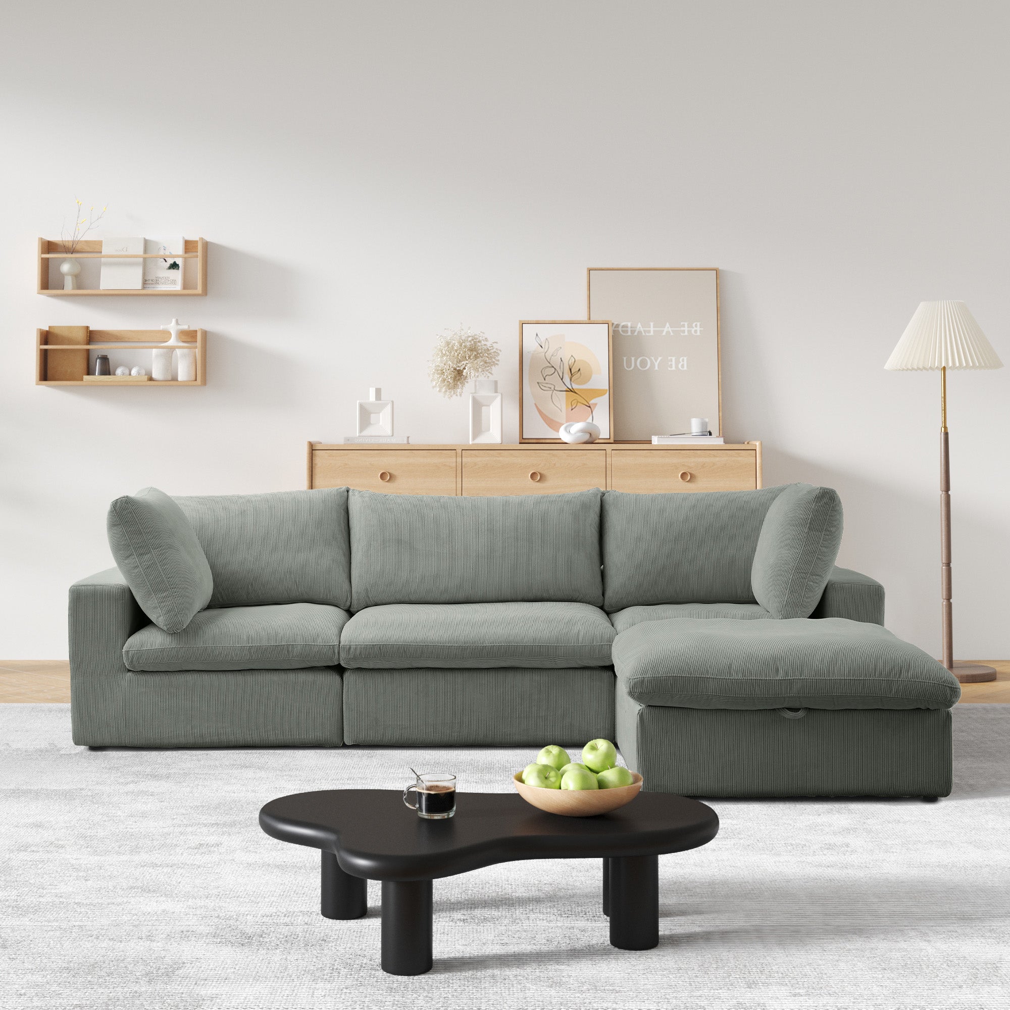 Cozy - Modular Sectional Sofa - Dark Grey Fabric