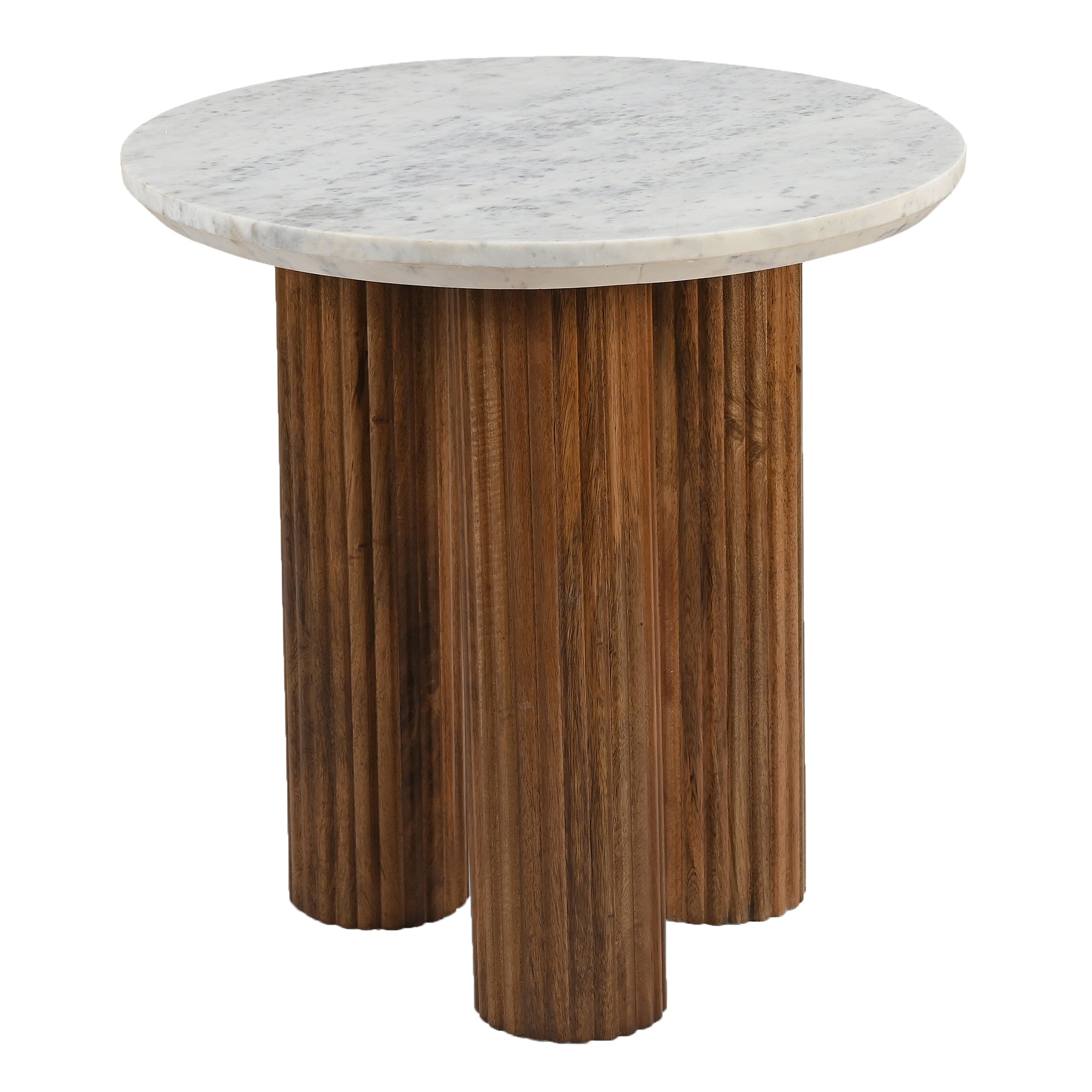 Jilsa - End table - Walnut and White