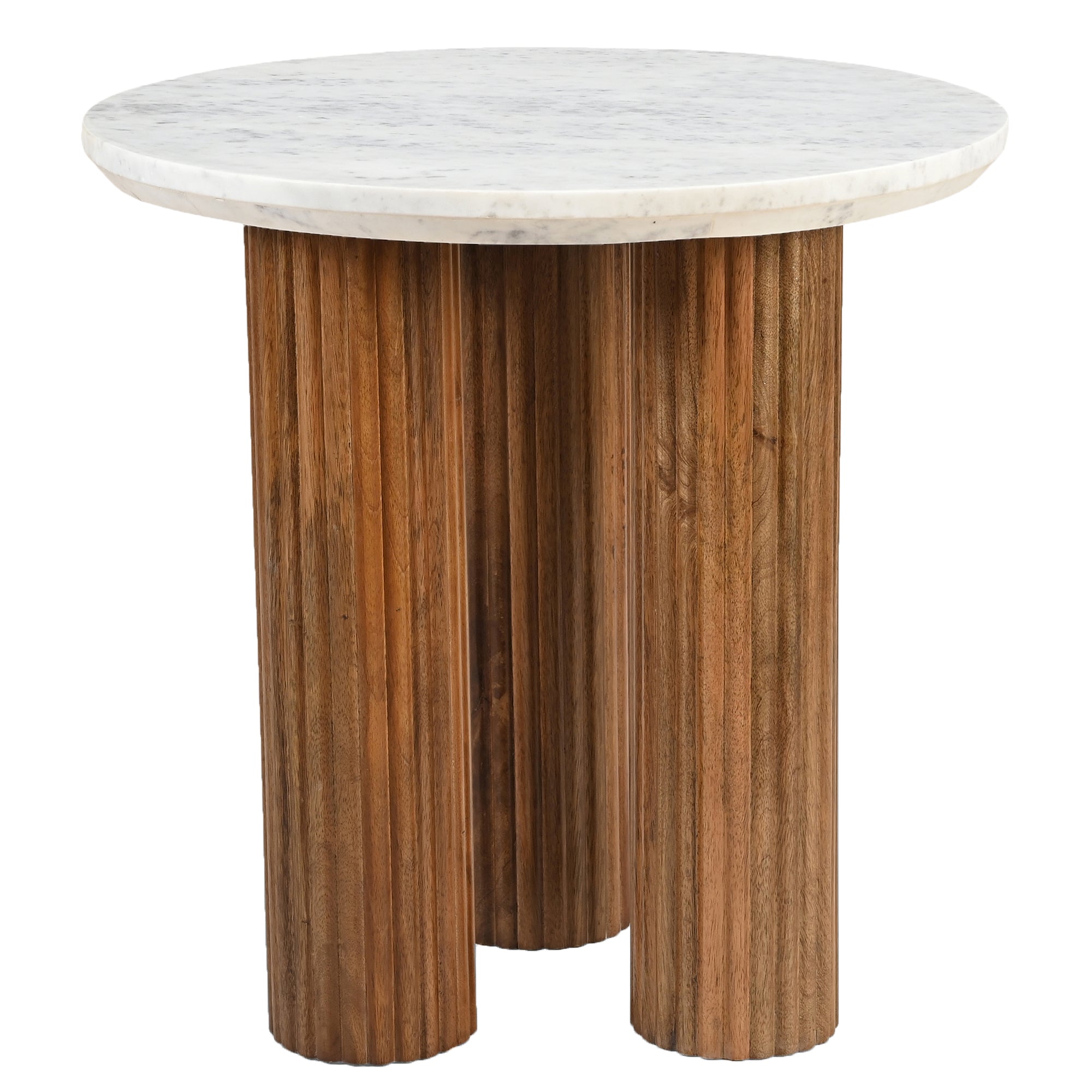 Jilsa - End table - Walnut and White