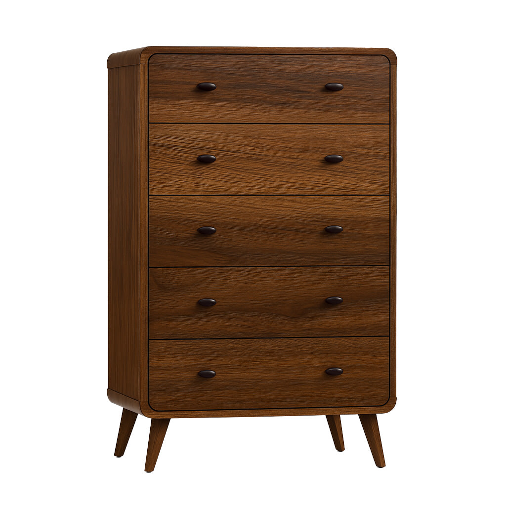 Jolen - 5 Drawer Chest - Walnut