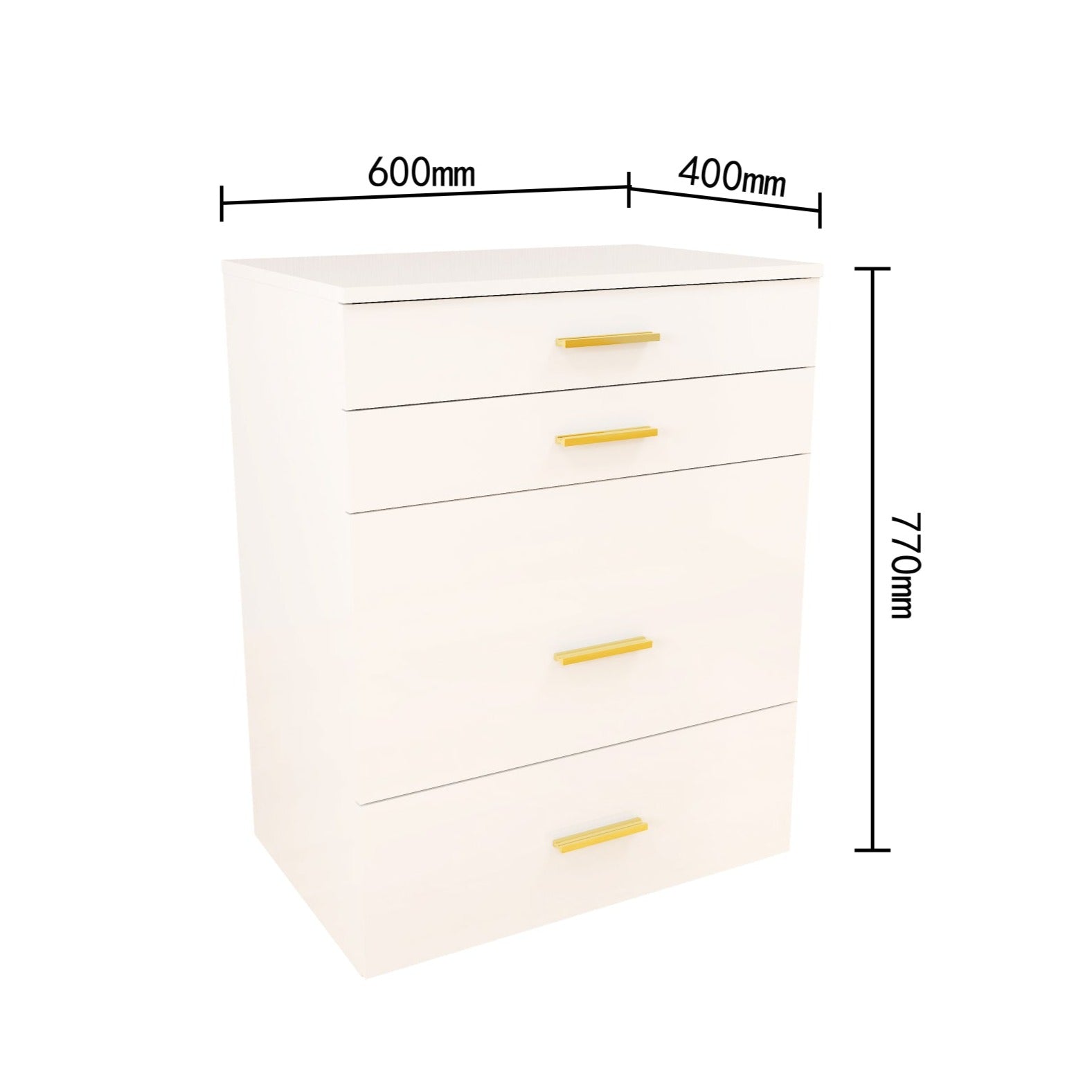 Lina - Dressing table with seat and drawers - Vanity - Glossy White