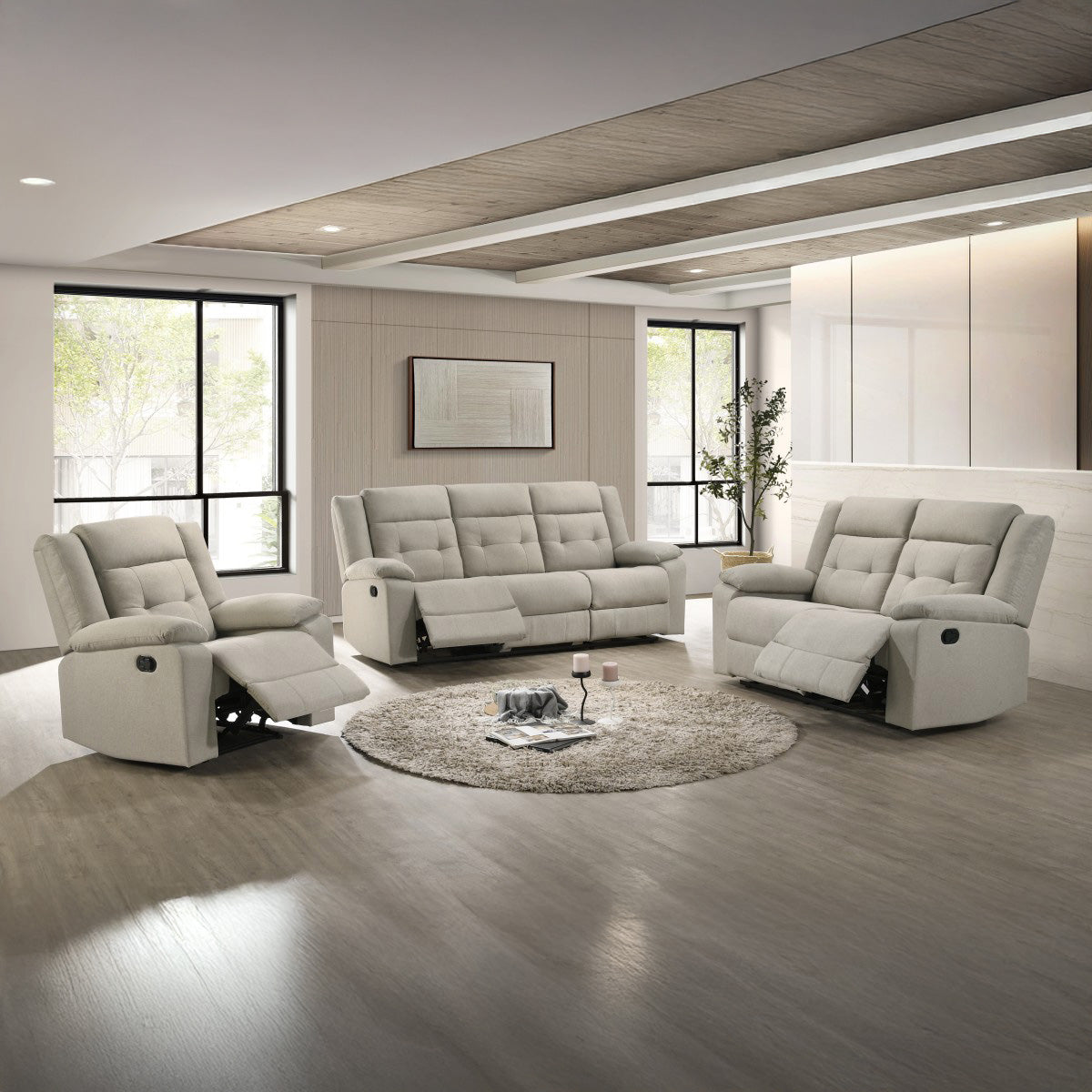 Alba - Reclining Sofa - Beige