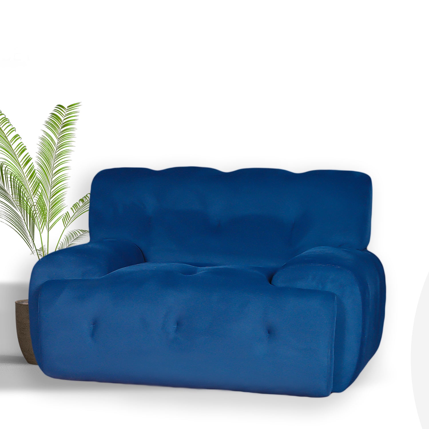 Panda - Armchair - Blue Fabric