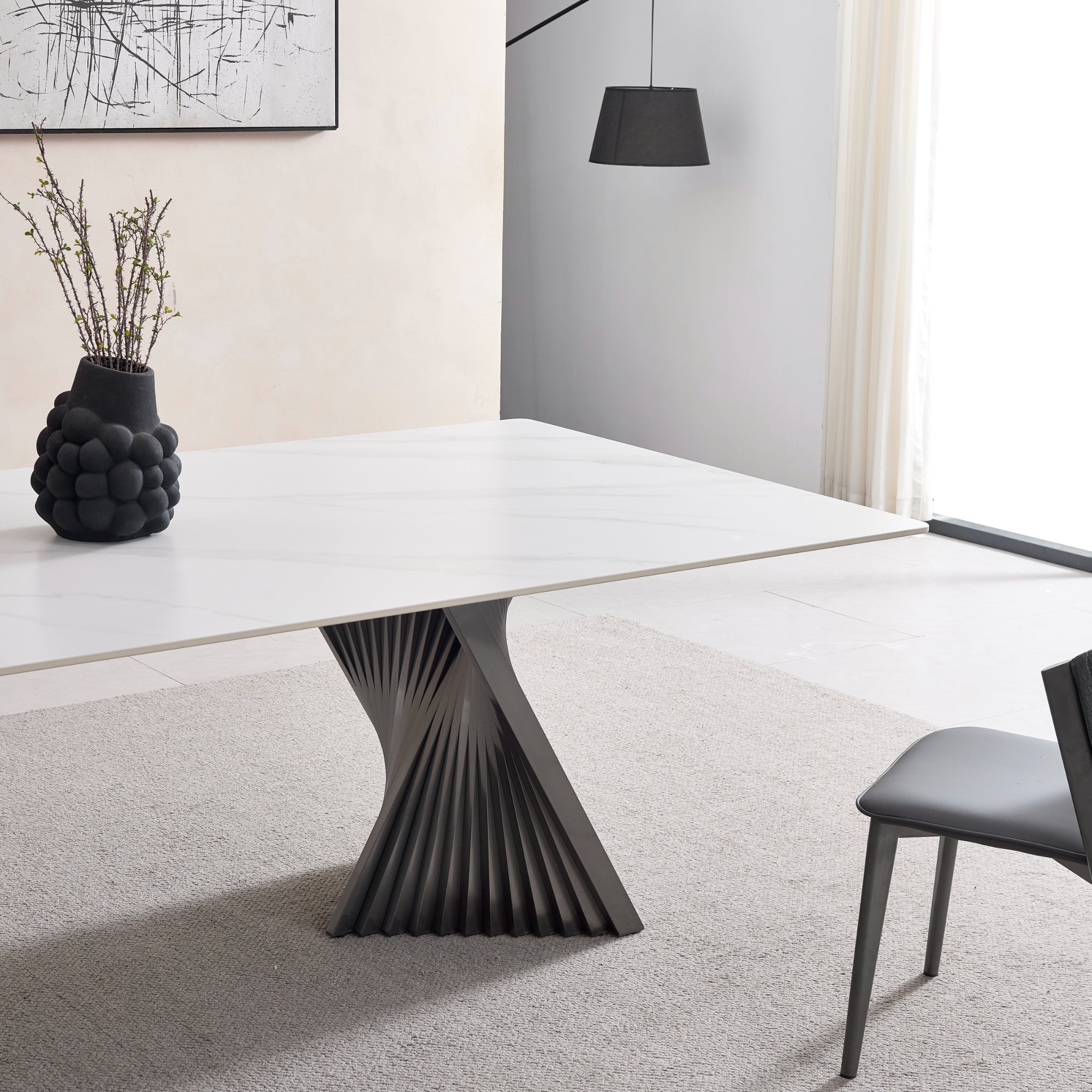 Charlie - Dining Table - White Ceramic