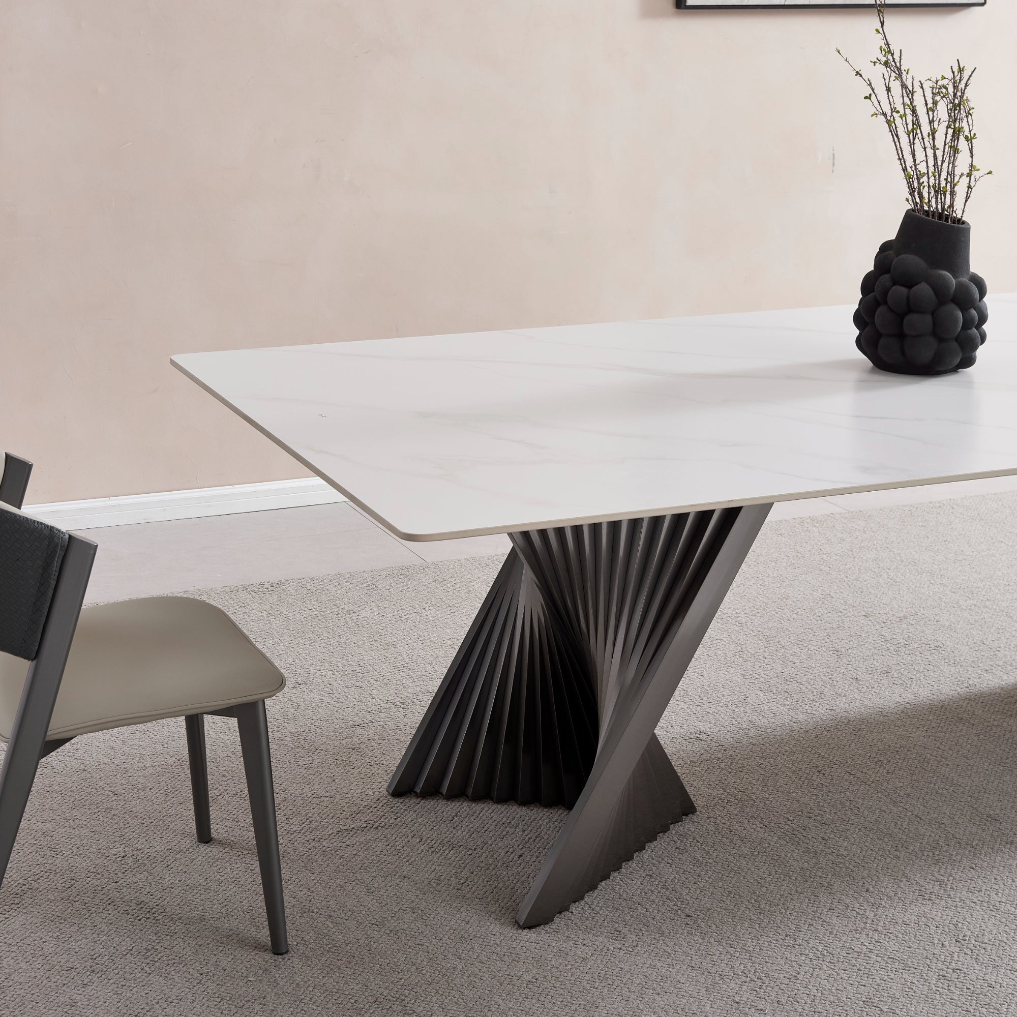 Charlie - Dining Table - White Ceramic