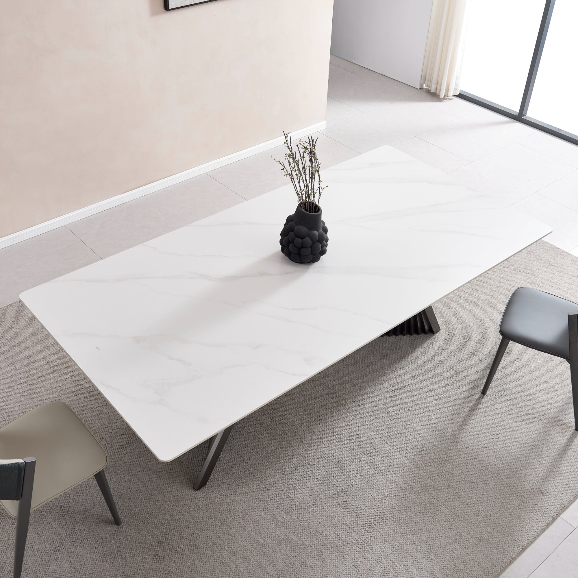 Charlie - Dining Table - White Ceramic
