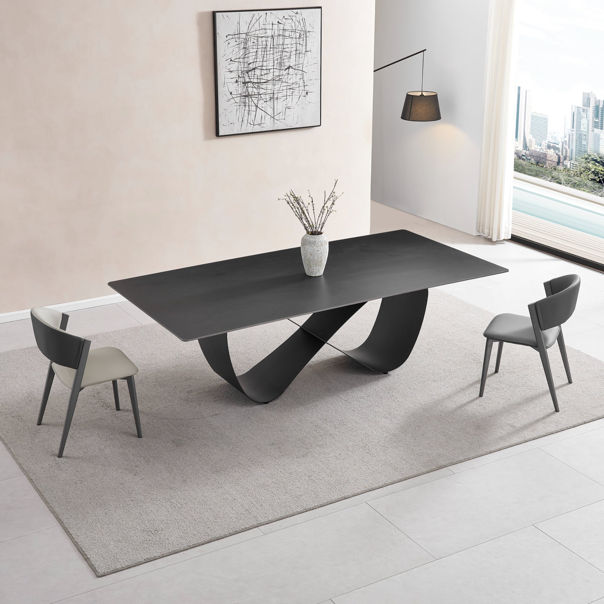 Claude - Dining Table - Black Ceramic