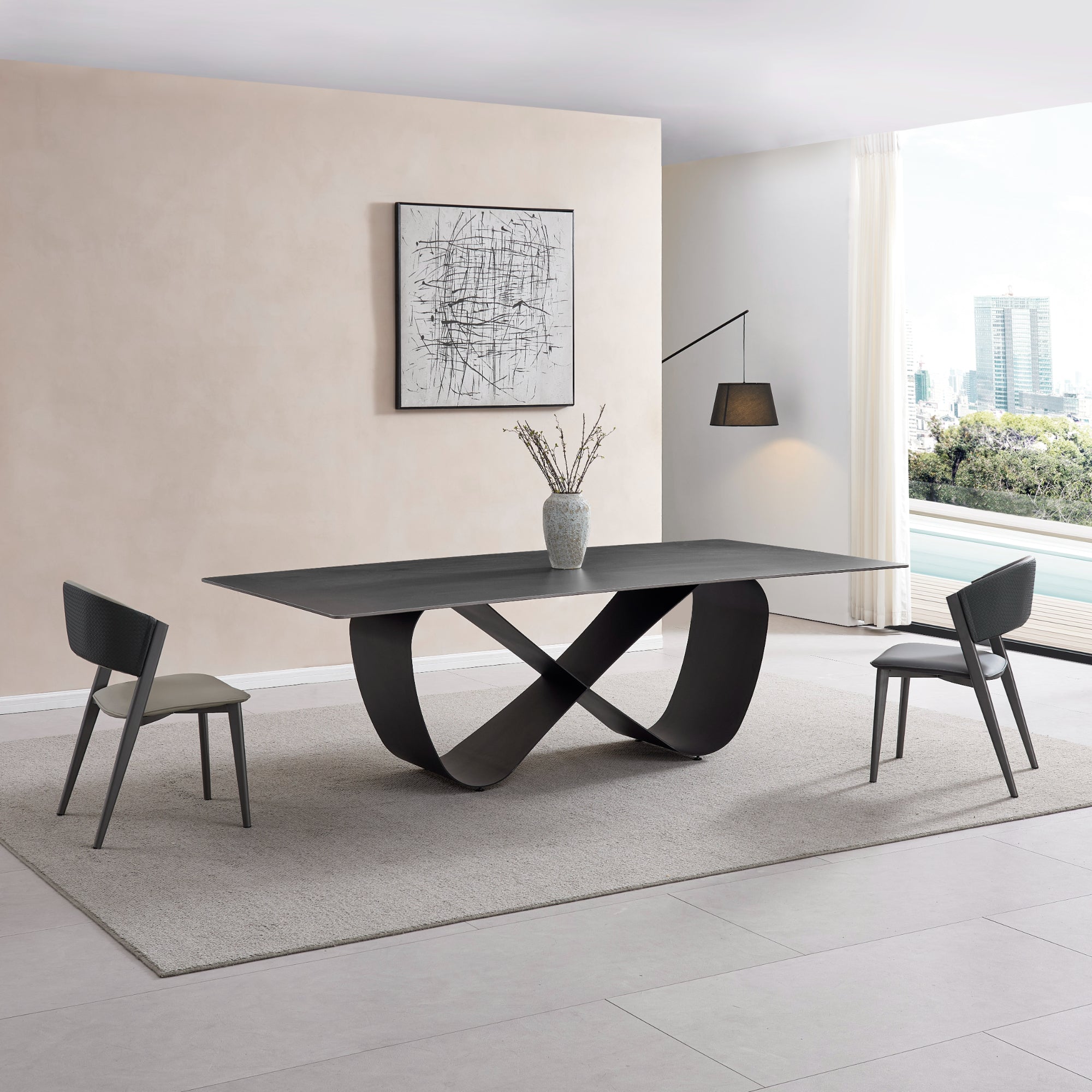 Claude - Dining Table - Black Ceramic