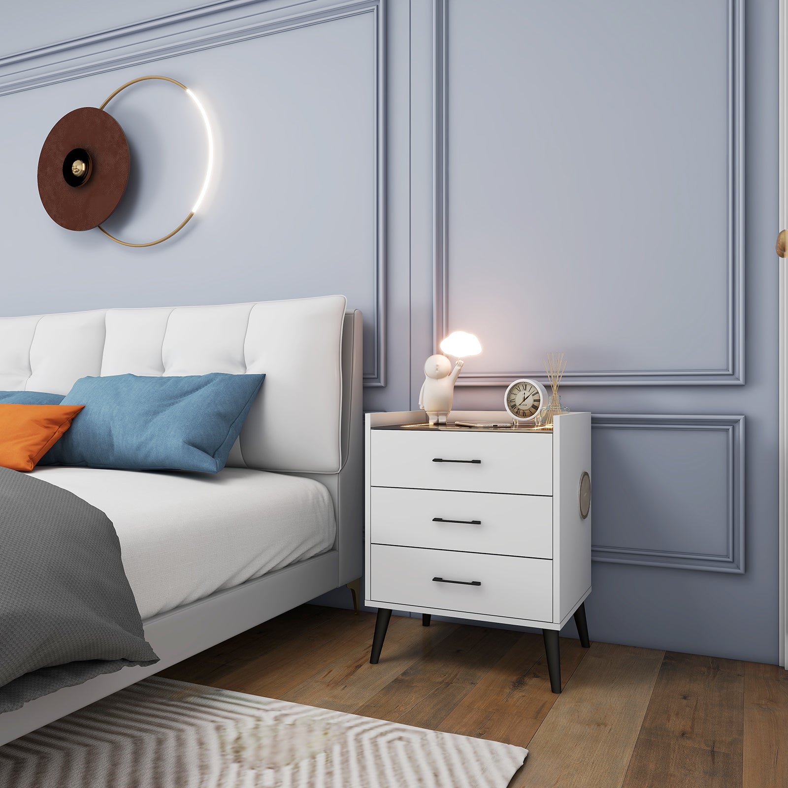 Alice - Smart Nightstand Table - White