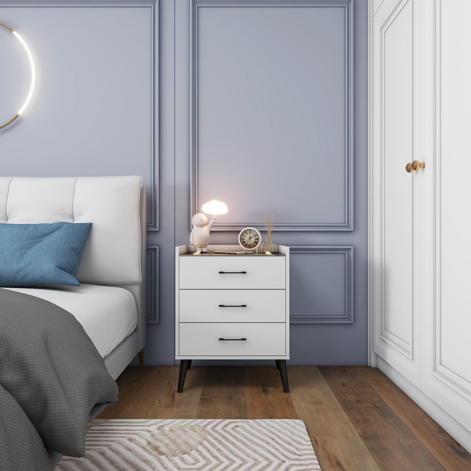 Alice - Smart Nightstand Table - White