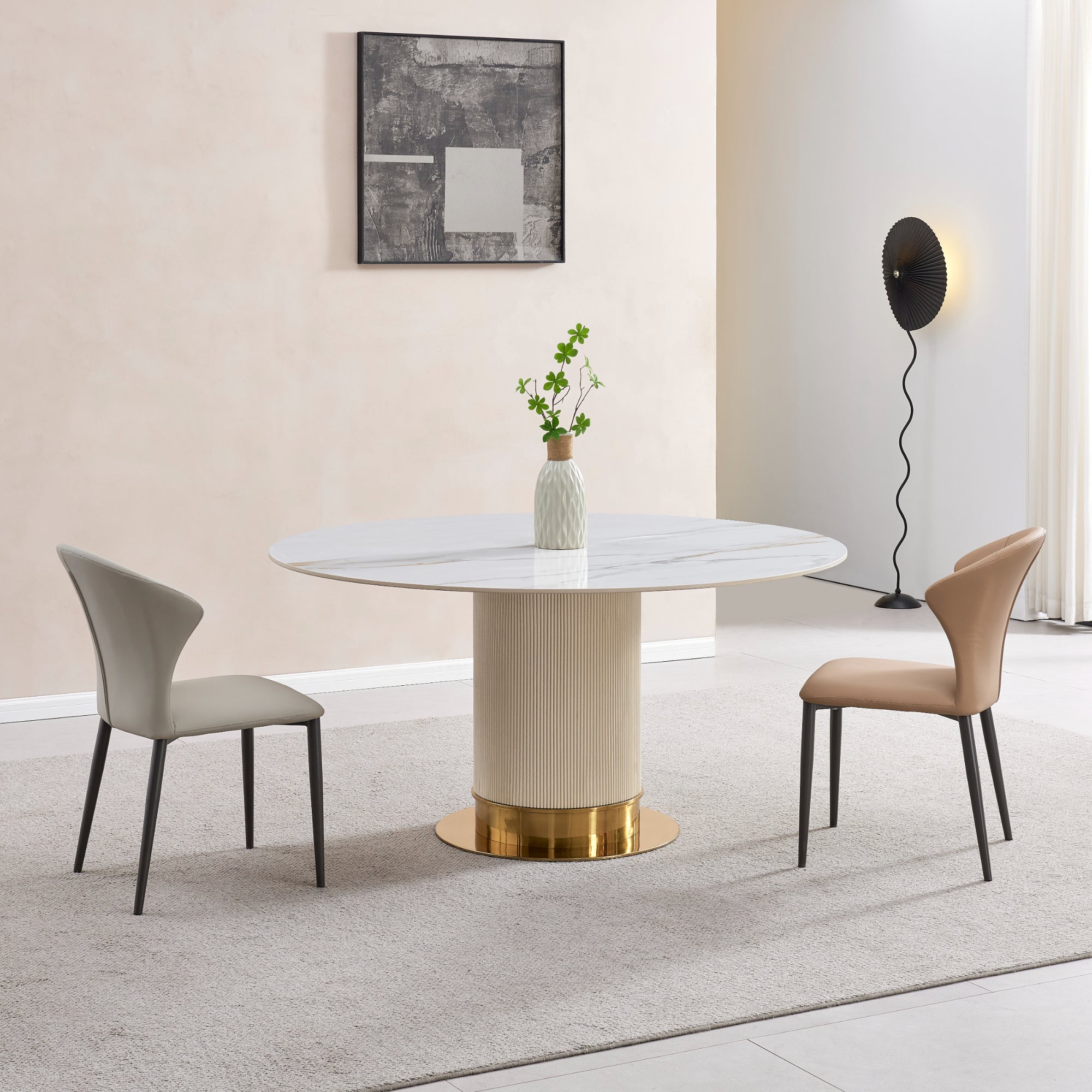 Ariane - Dining Table - White Ceramic