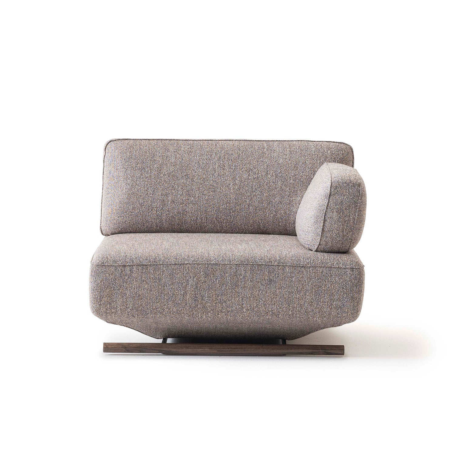 Mila - Module with right armrest - Brown fabric