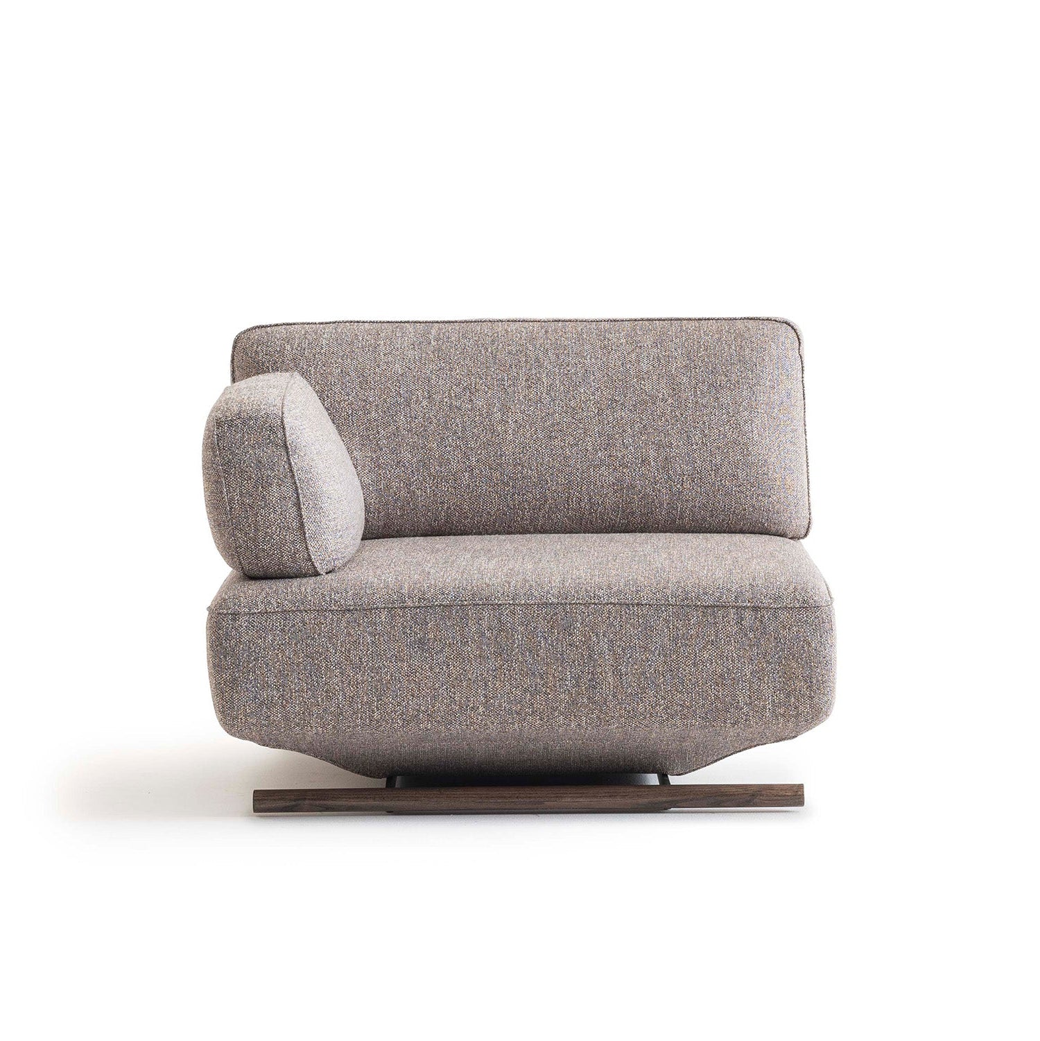 Mila - Module with left armrest - Brown fabric