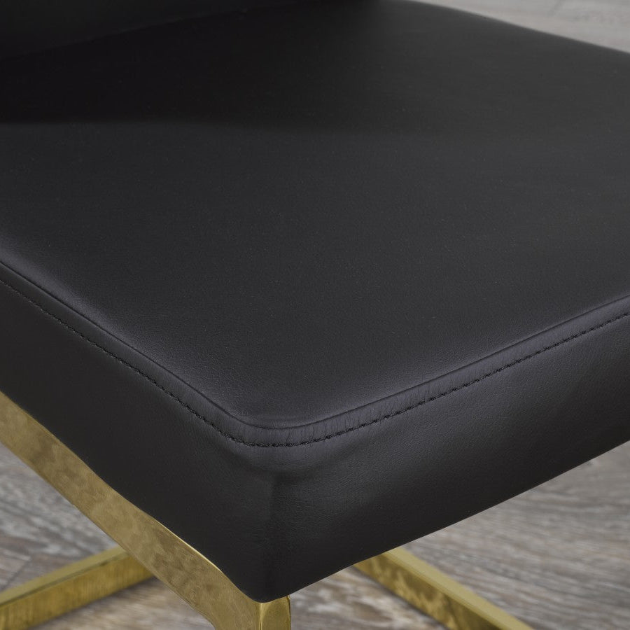 Lyra - Dining Chair - Black PU Leather