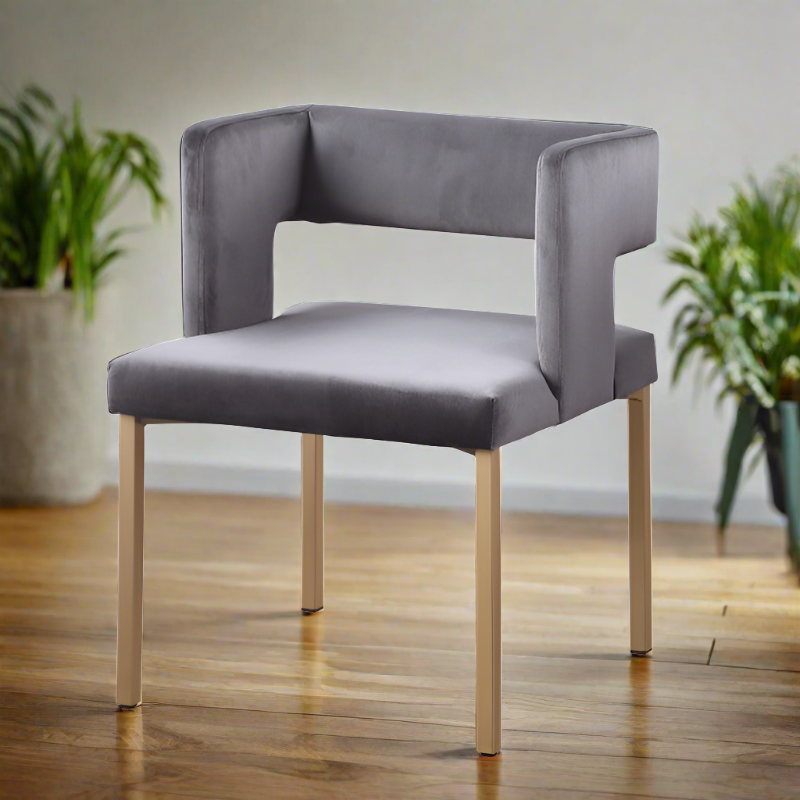 Veda - Dining Chair - Grey Velvet