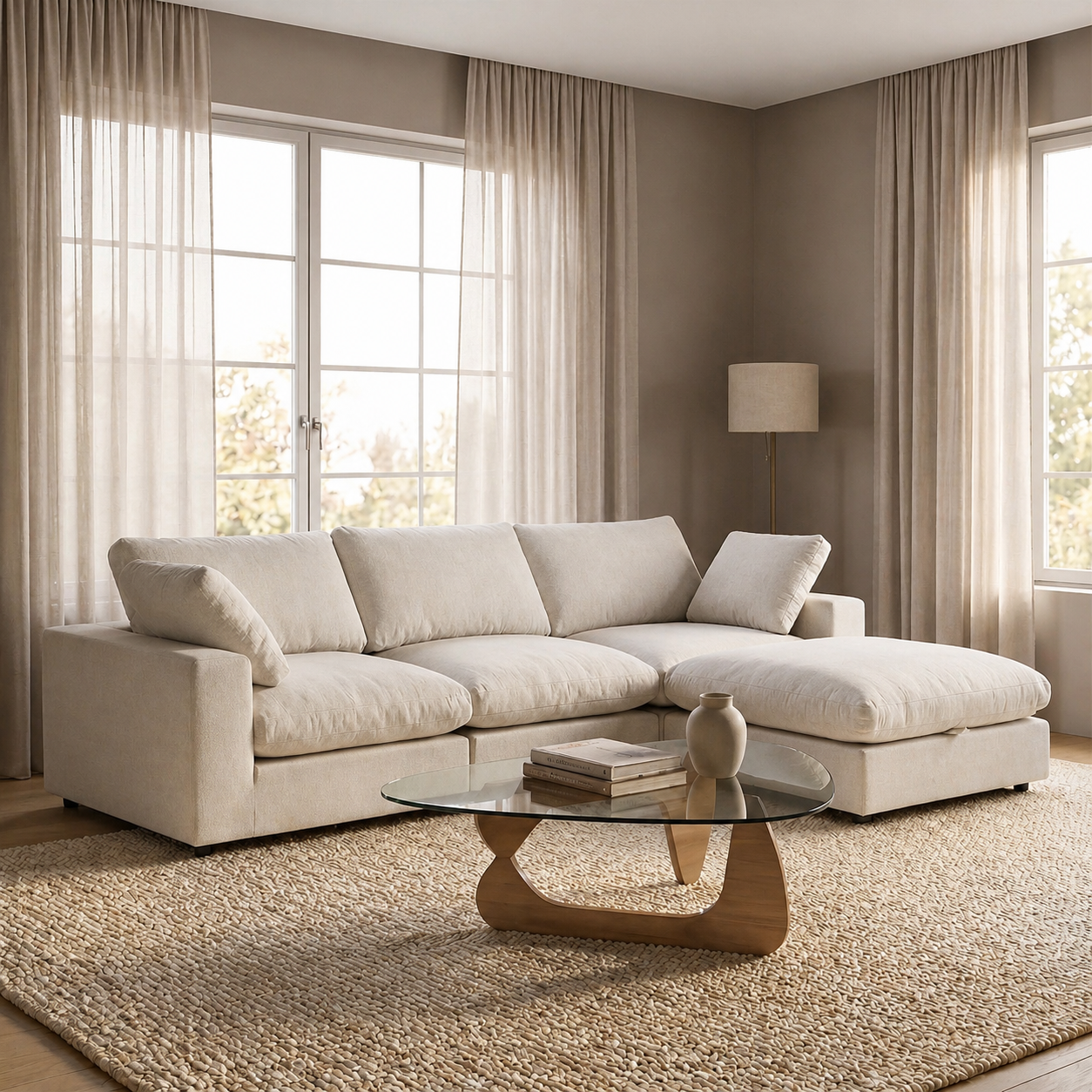 Cozy - Sofa Modulaire Sectionnel - Tissu Beige