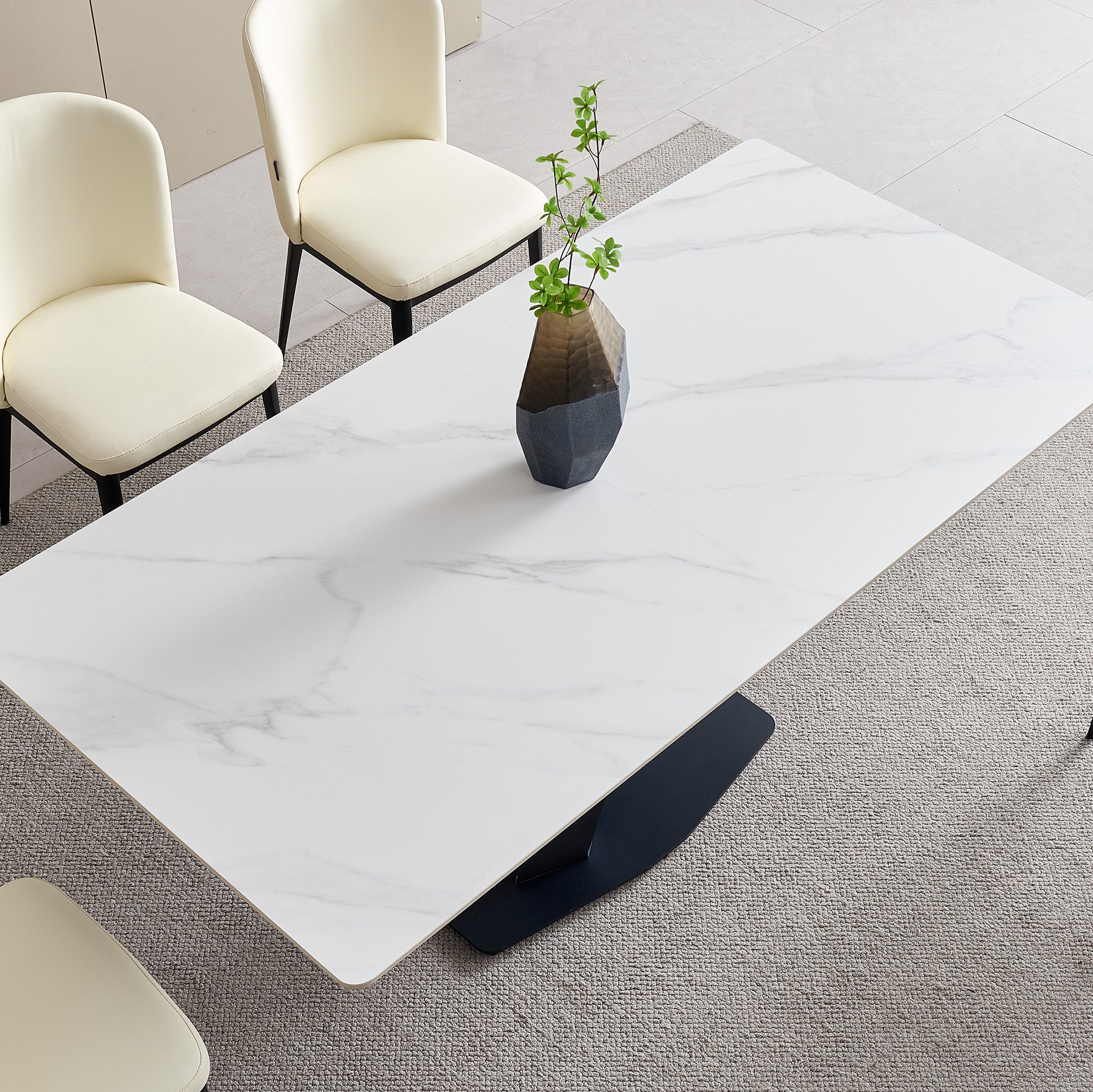Alessio - Dining Table - White Ceramic