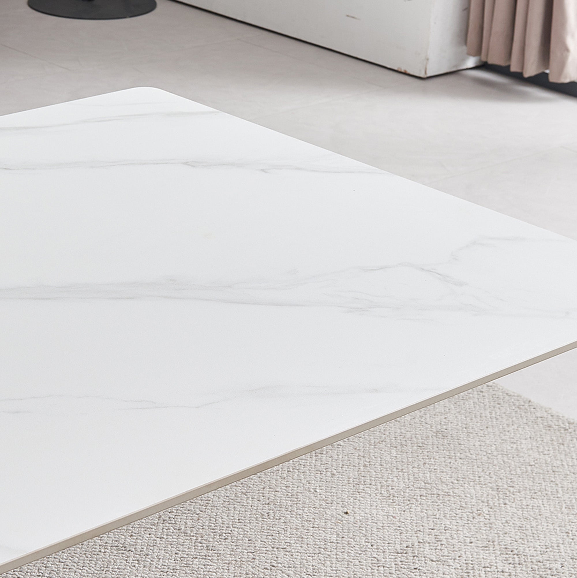 Isabella - Dining Table - White Ceramic