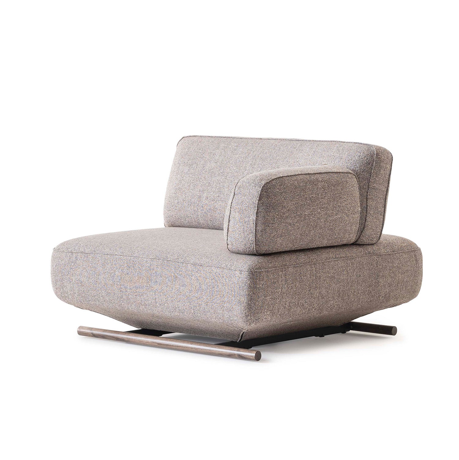 Mila - Module with right armrest - Brown fabric