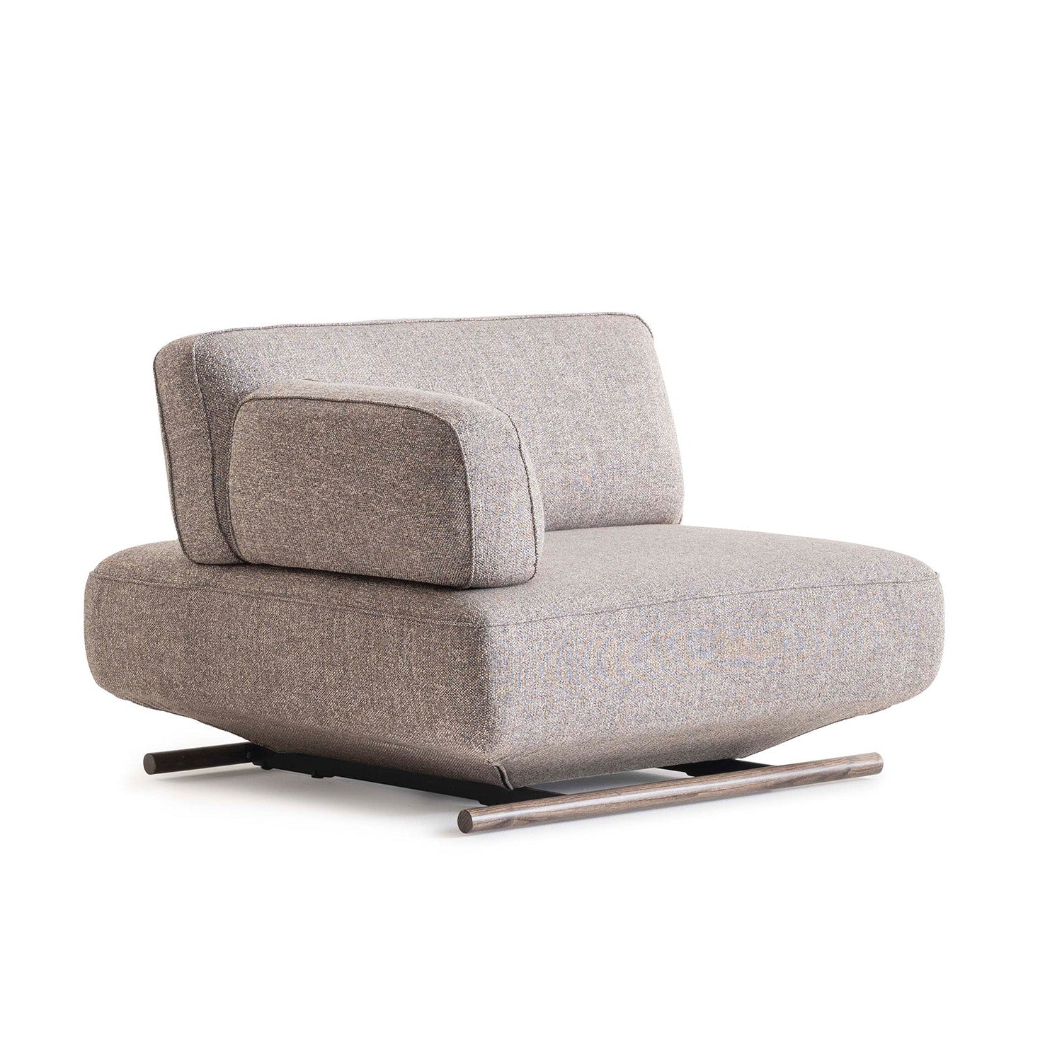 Mila - Module with left armrest - Brown fabric