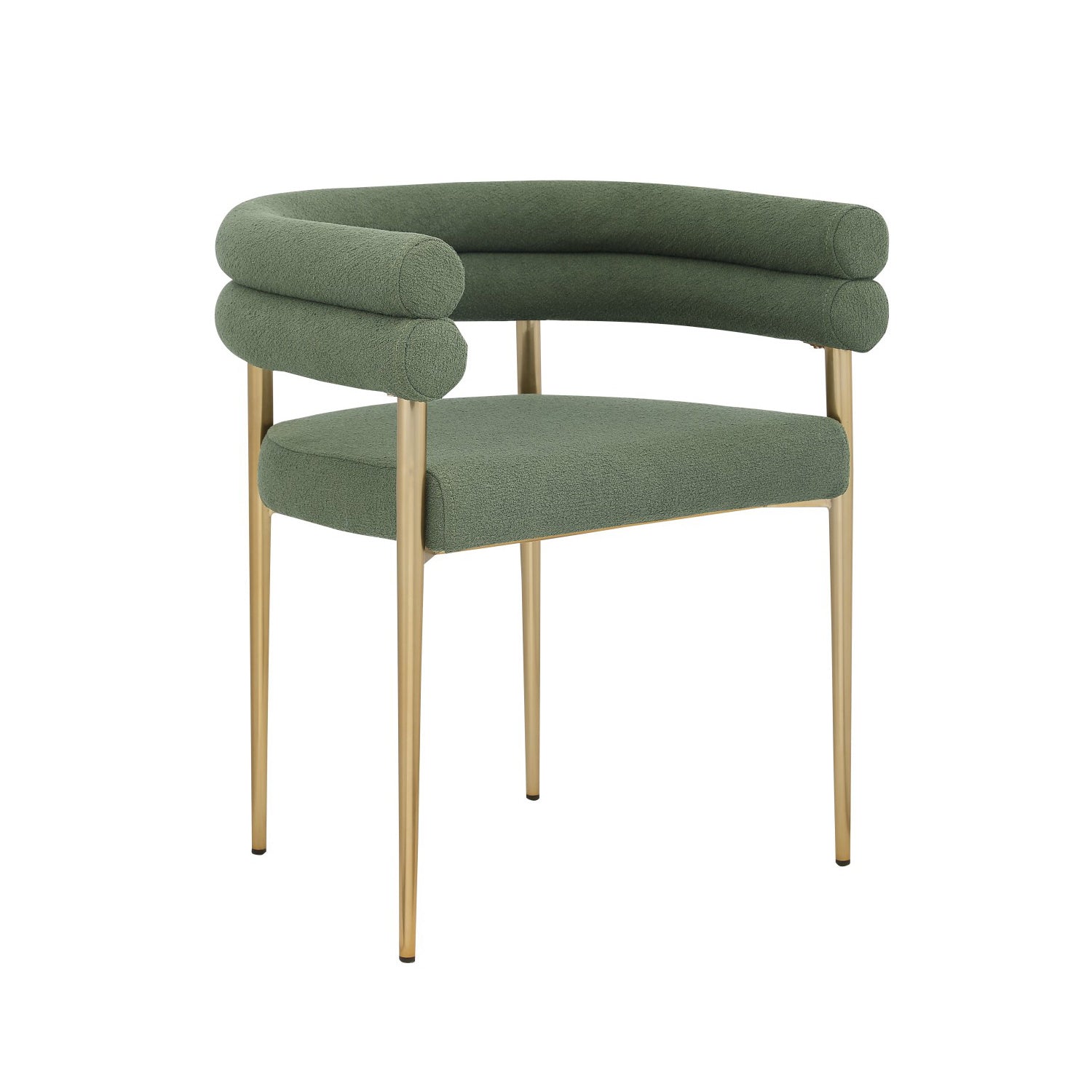 Allure - Chaise de Salle à Manger - Tissu Vert Bouclé