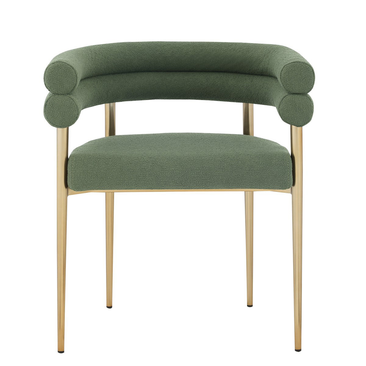 Allure - Chaise de Salle à Manger - Tissu Vert Bouclé