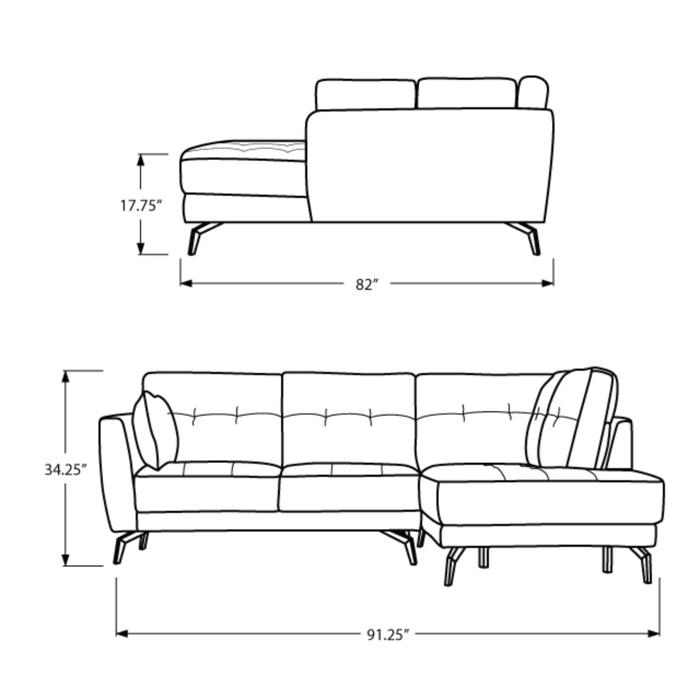Ricki - Sectional Sofa - Ottoman Included - Grey