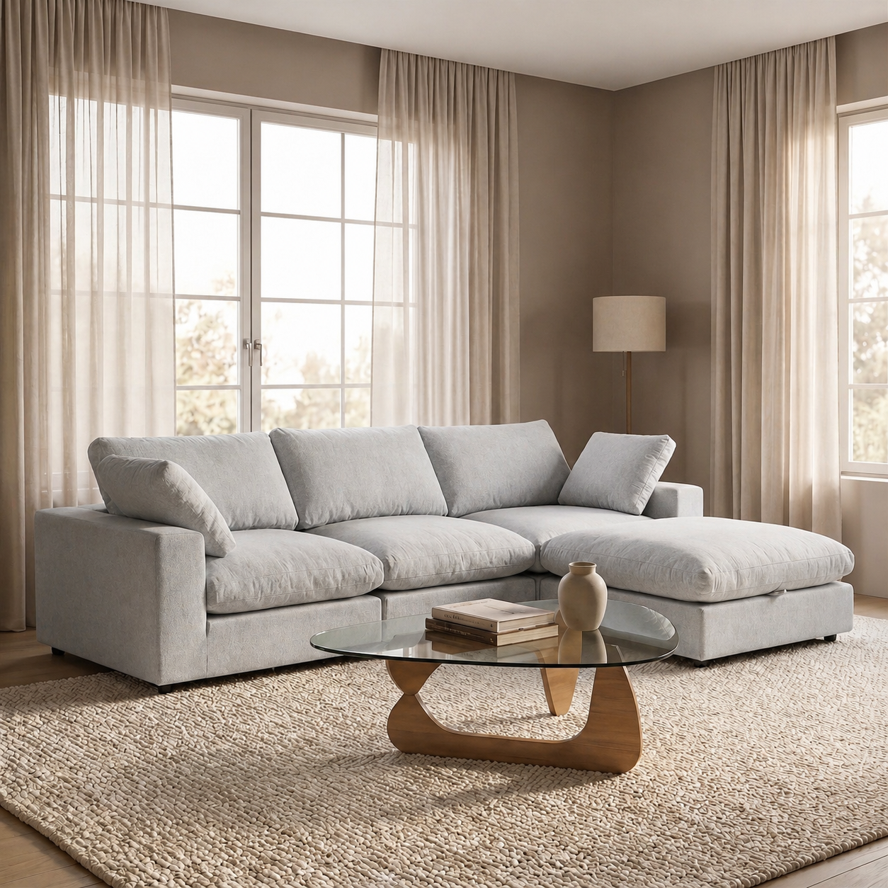 Cozy - Sofa Modulaire Sectionnel - Tissu Gris