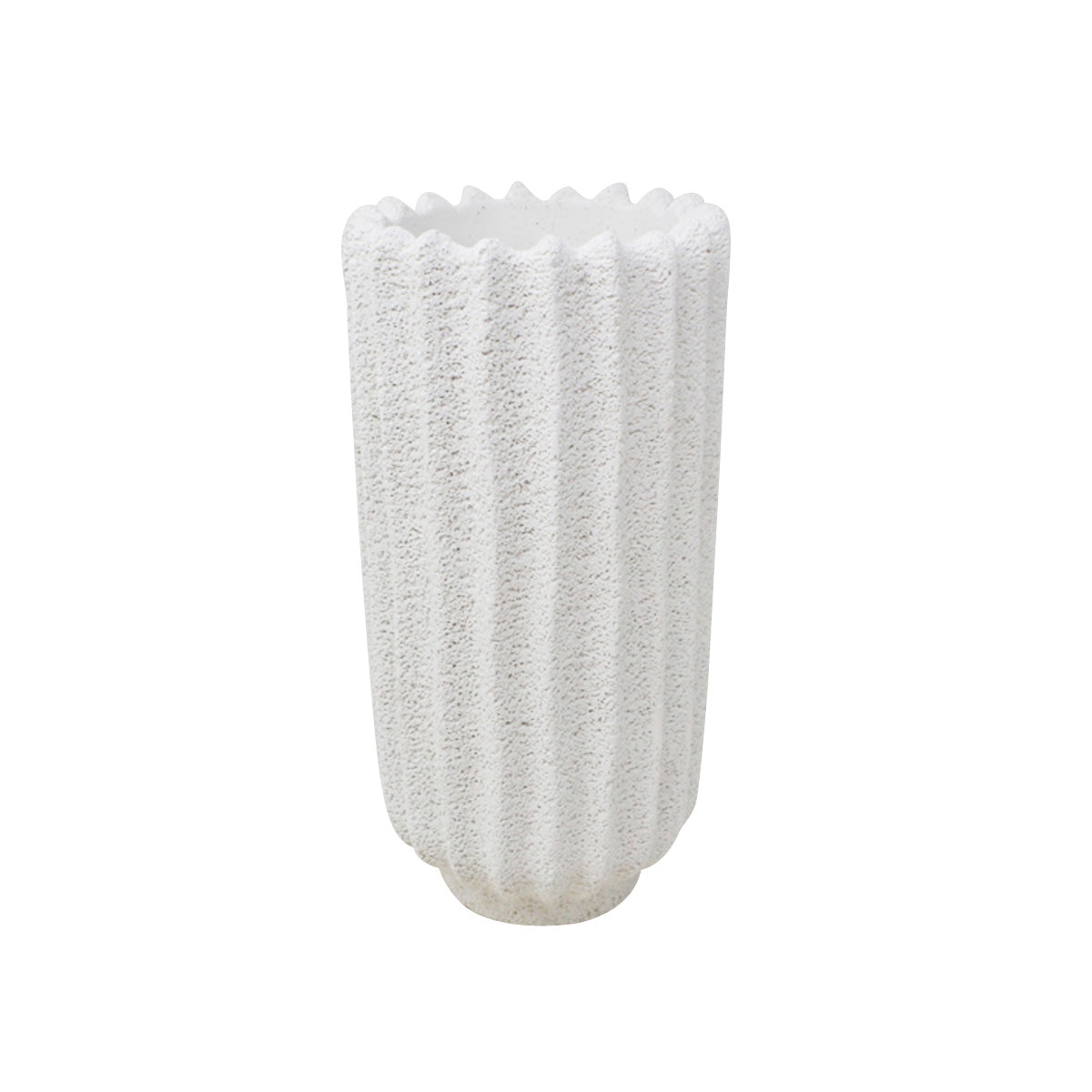 White Fluted High Pot