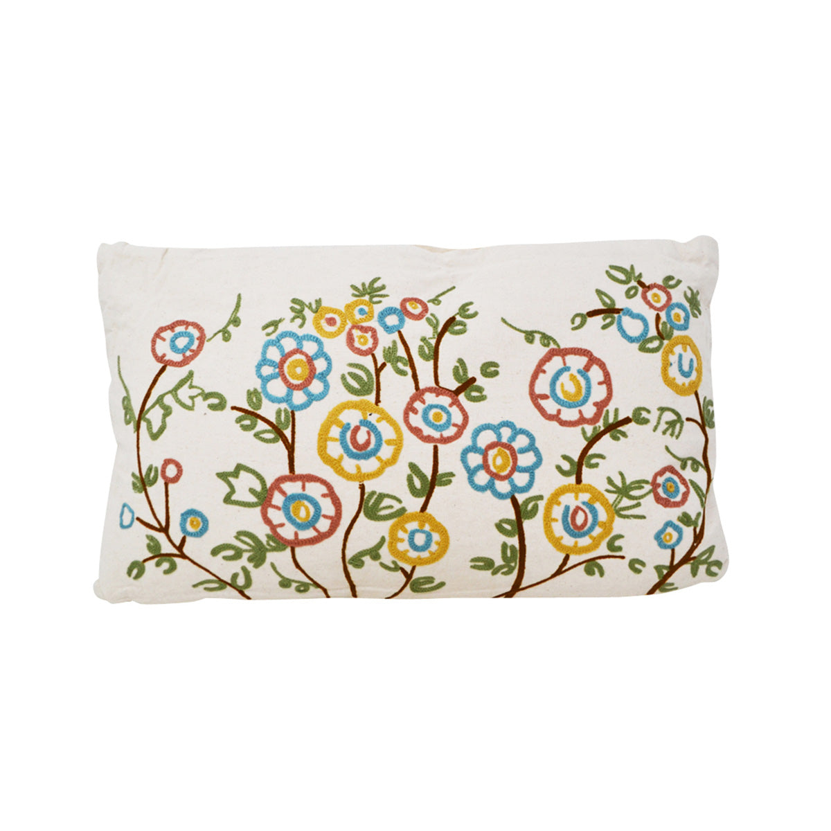 Coussin Brodé Fleurs