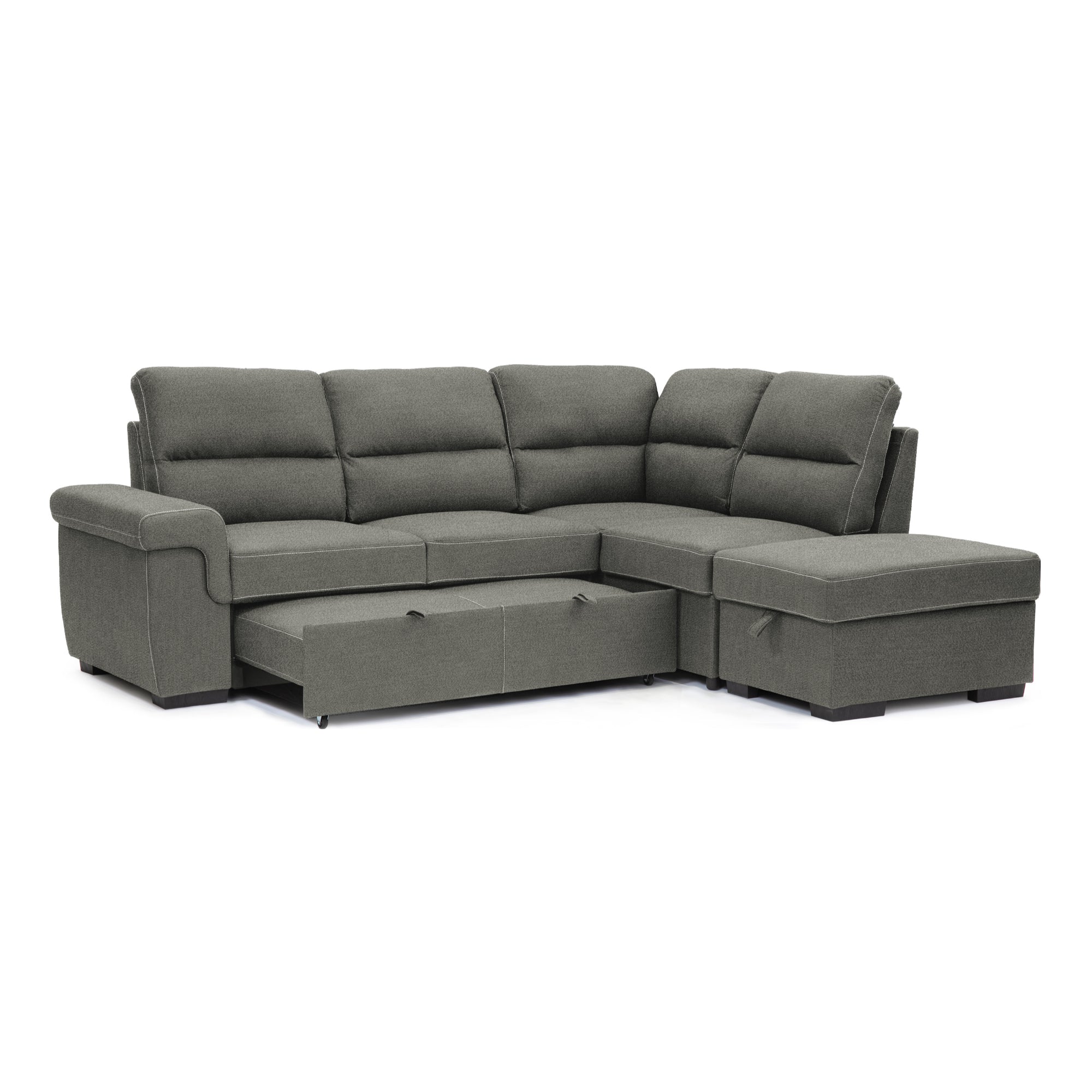 Alberto - Sectional Sofa Bed - Gray Fabric