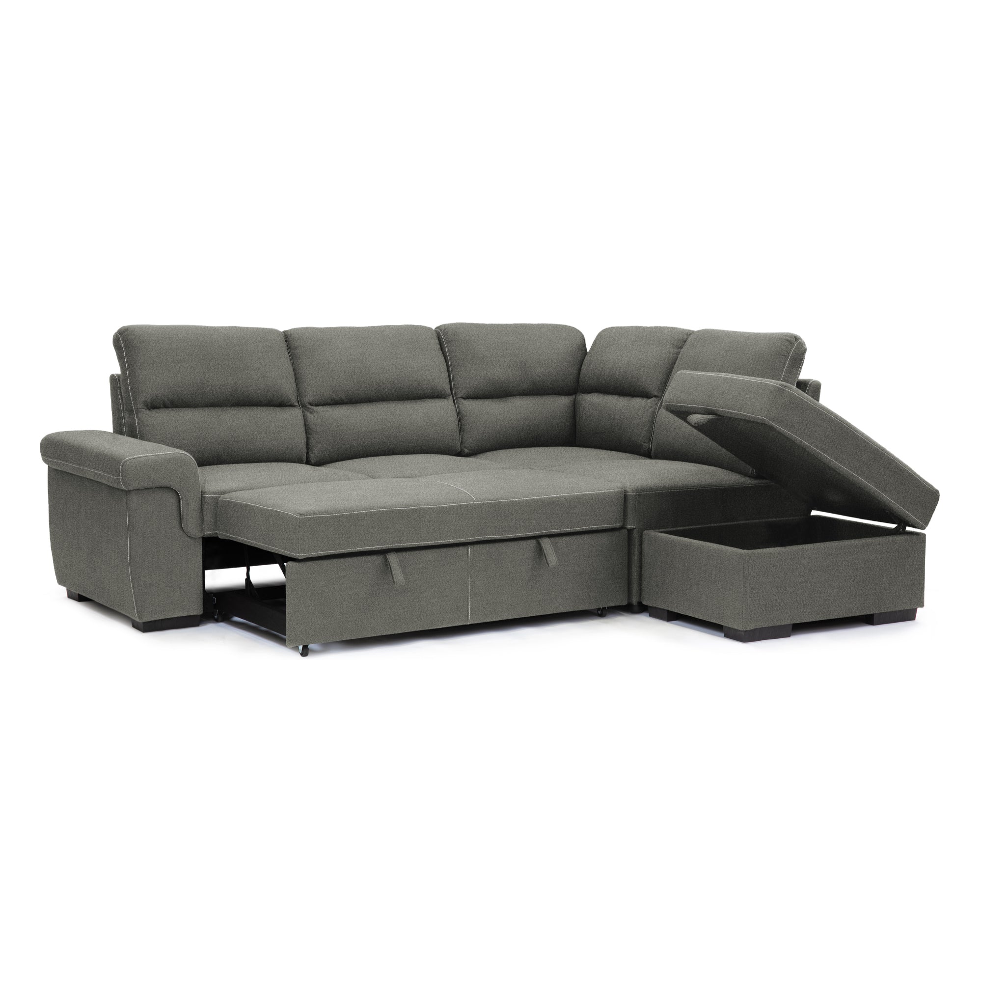 Alberto - Sectional Sofa Bed - Gray Fabric