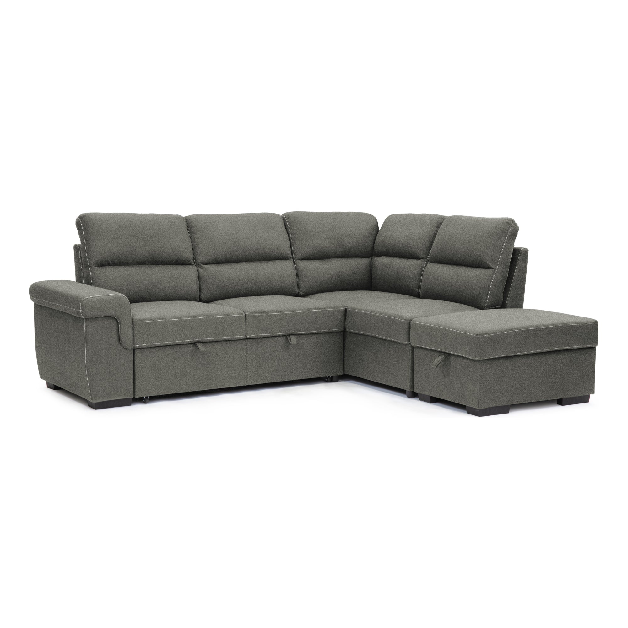 Alberto - Sectional Sofa Bed - Gray Fabric