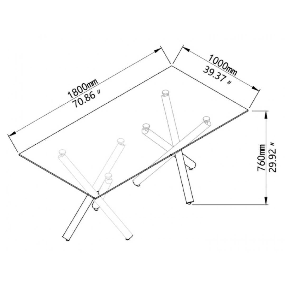 Ophelia - Dining Table - Tempered Glass