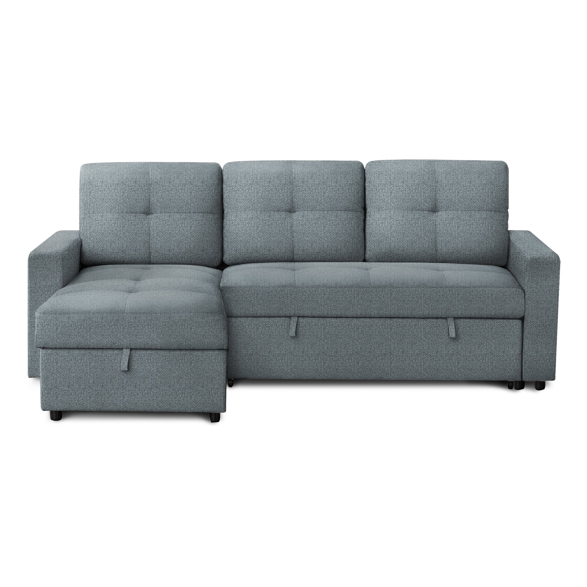 Leana - Reversible Sectional Sofa Bed - Light Blue Fabric