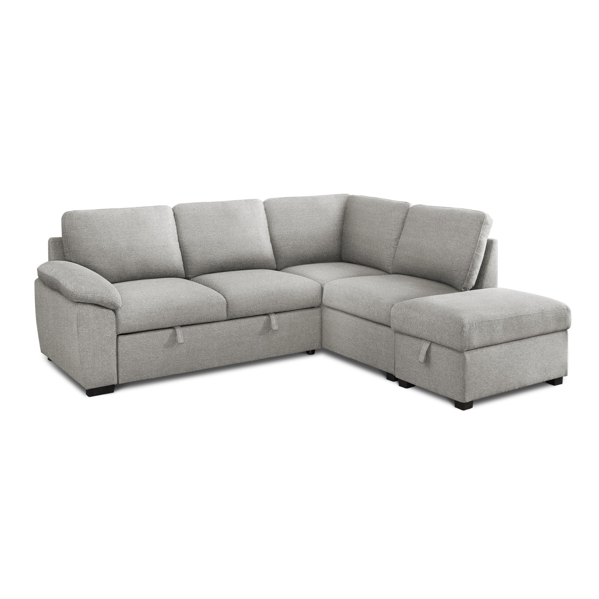 Britney - Sectional Sofa Bed - Light Grey Fabric
