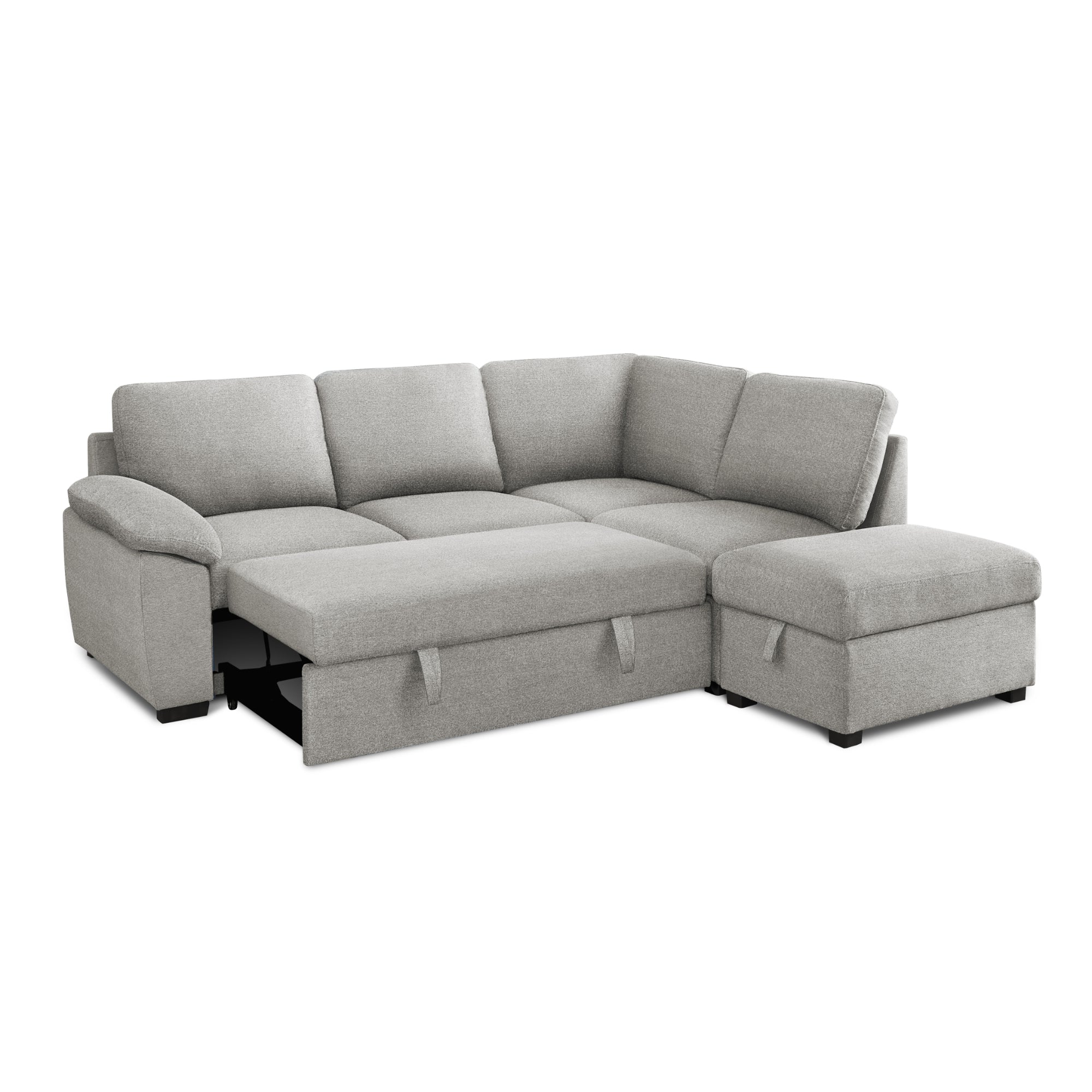 Britney - Sectional Sofa Bed - Light Grey Fabric