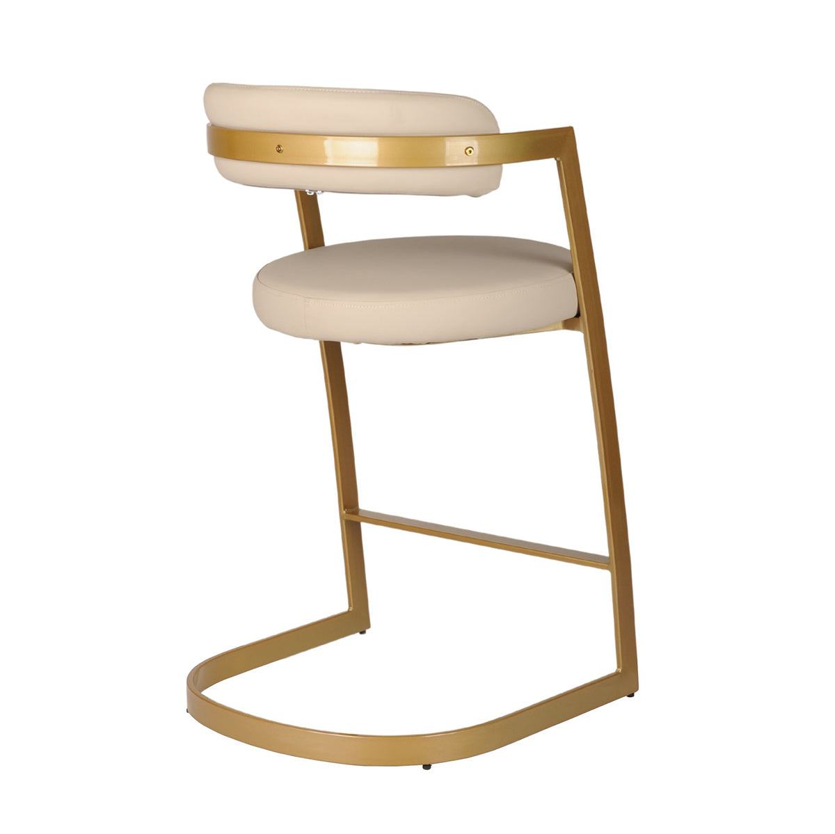 Denis - Counter Chair - 2pcs - Beige Faux Leather