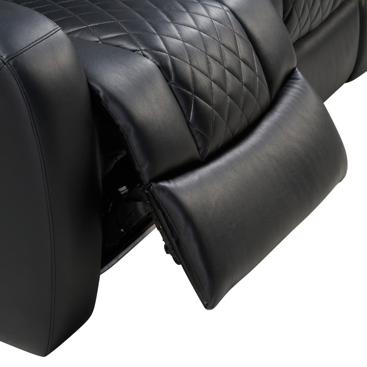 Austin - Sofa Inclinable Éléctrique - Cuir Noir