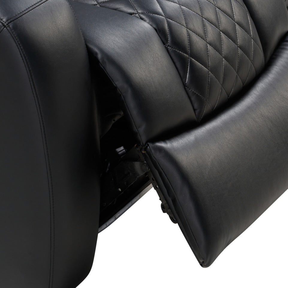 Austin - Fauteuil Inclinable Éléctrique - Cuir Noir