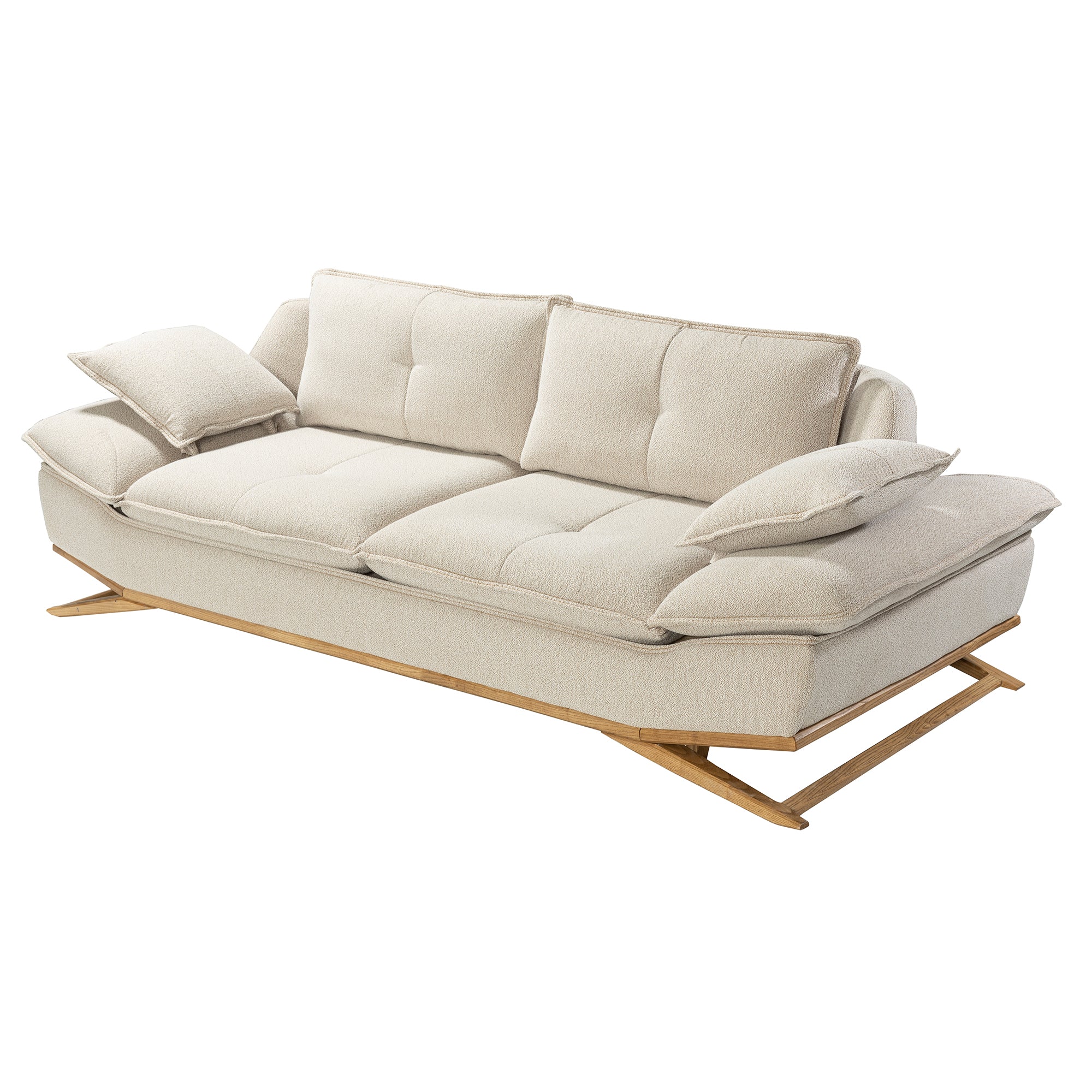 WoW - Adjustable Backrest Sofa - Beige Fabric
