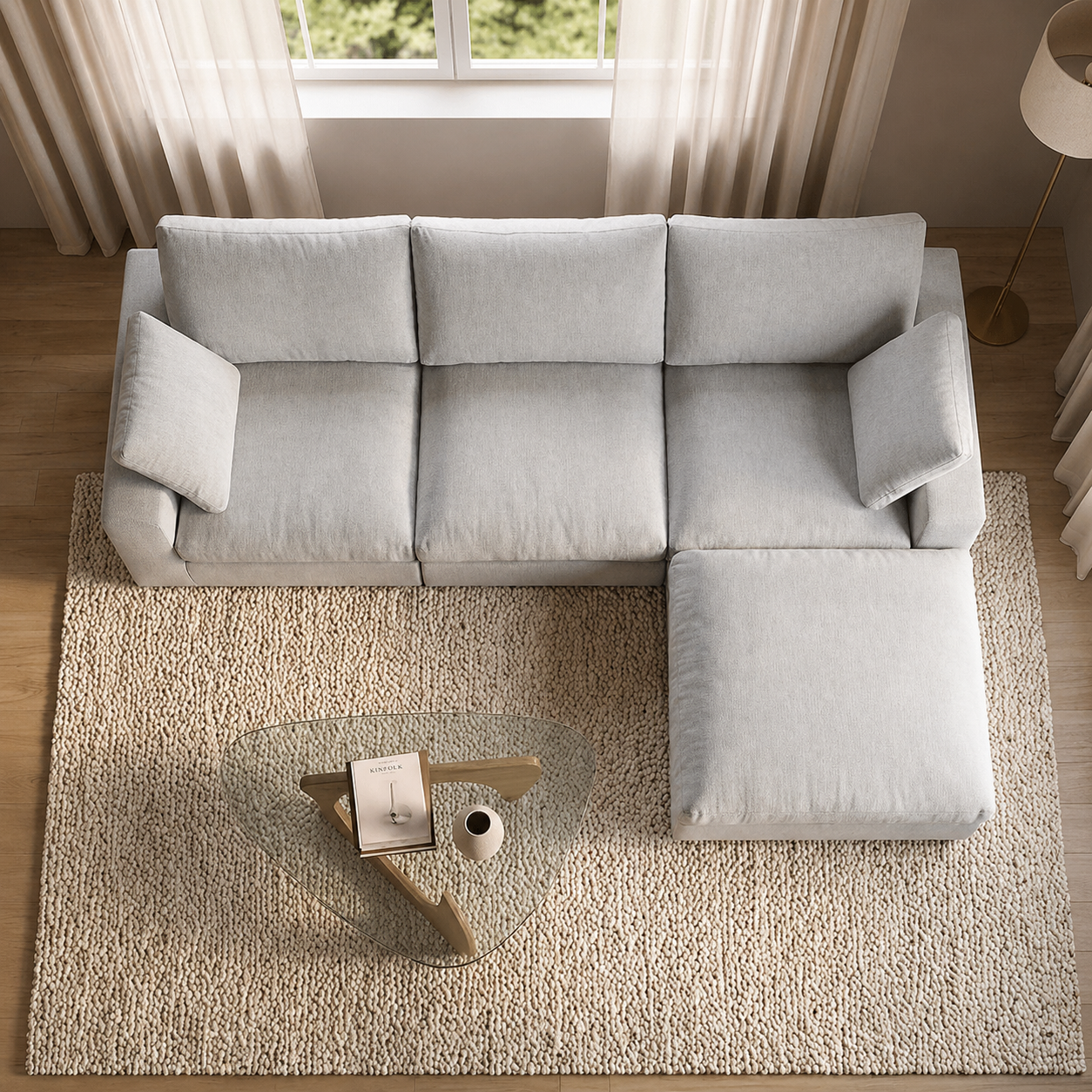 Cozy - Sofa Modulaire Sectionnel - Tissu Gris