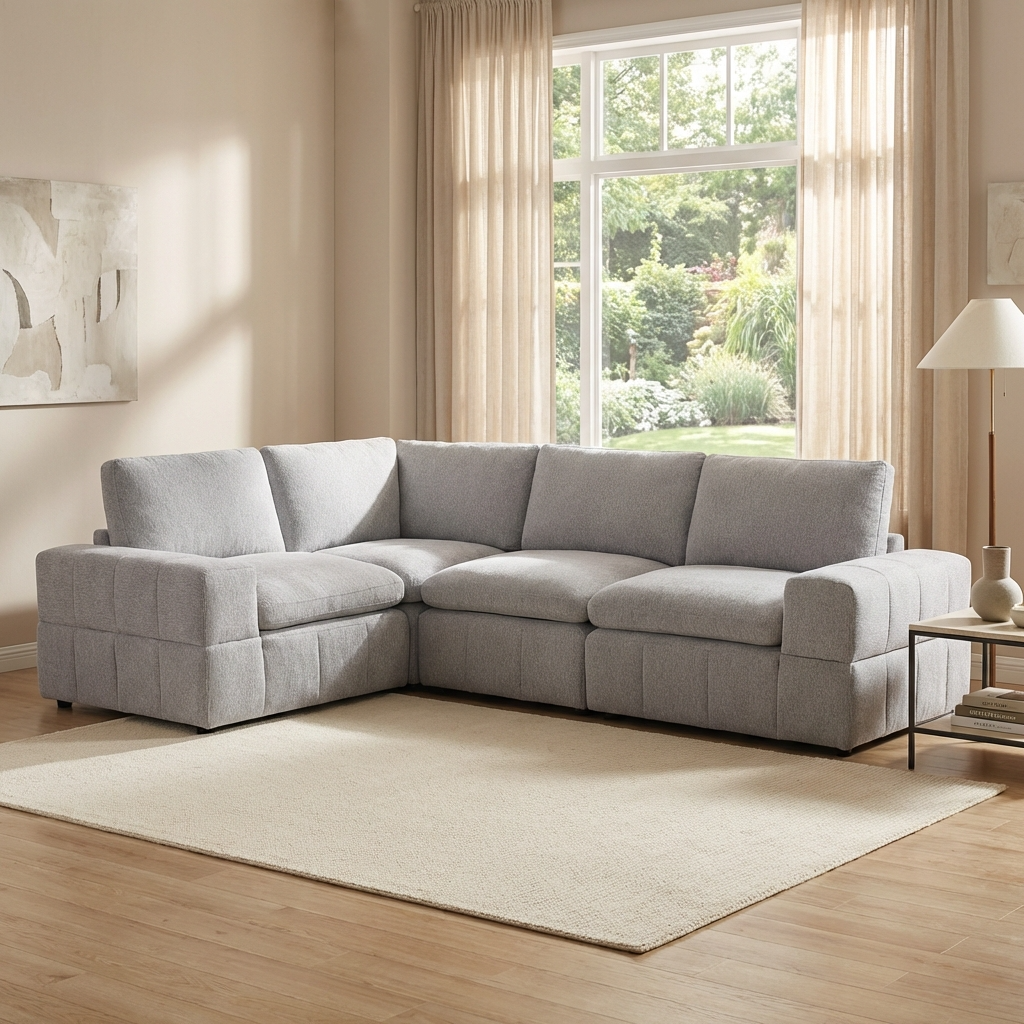Amaro - Sofa Sectionnel Modulaire Reversible - Gris Pâle