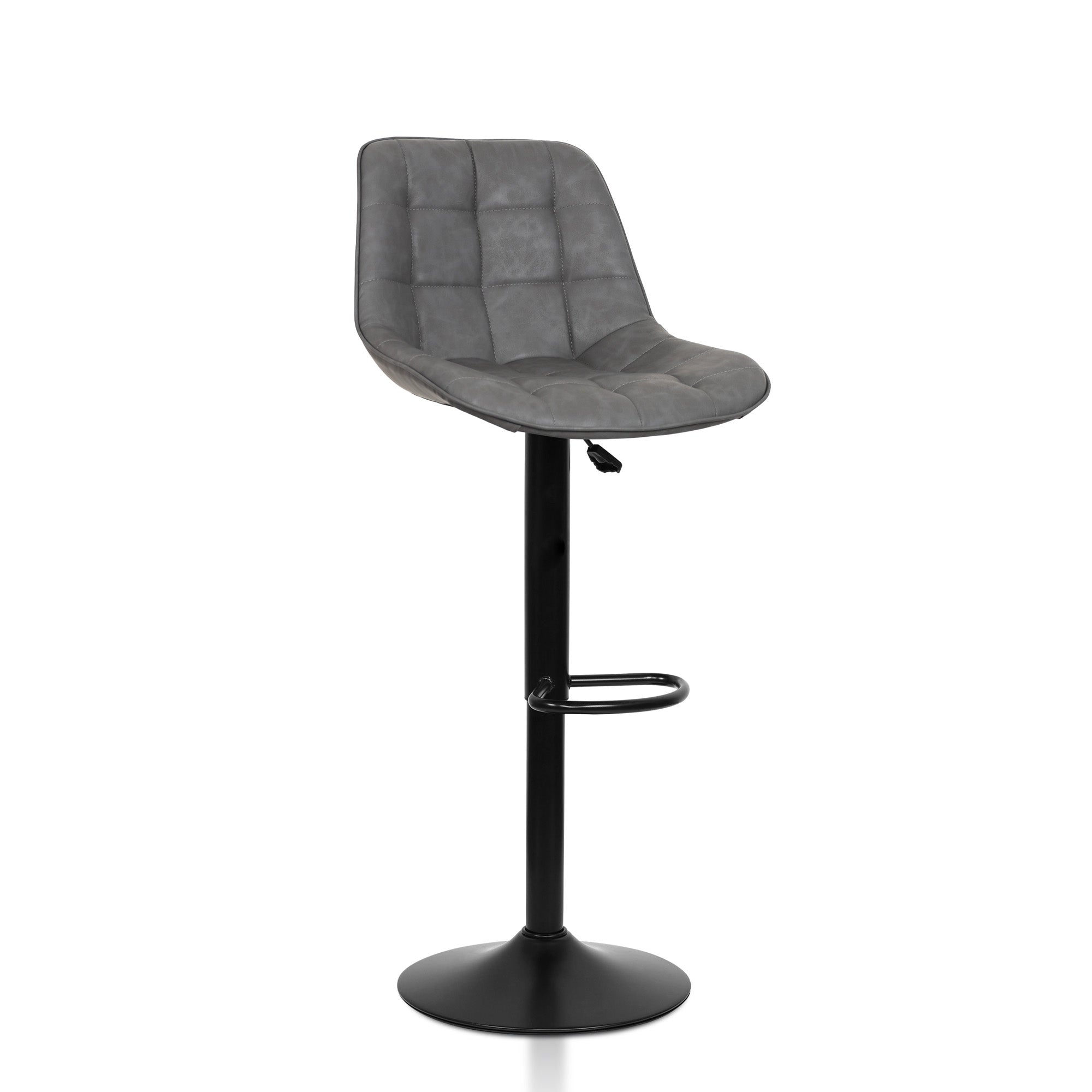 Aurora - Tabouret de bar ajustable - Simili-Cuir Gris