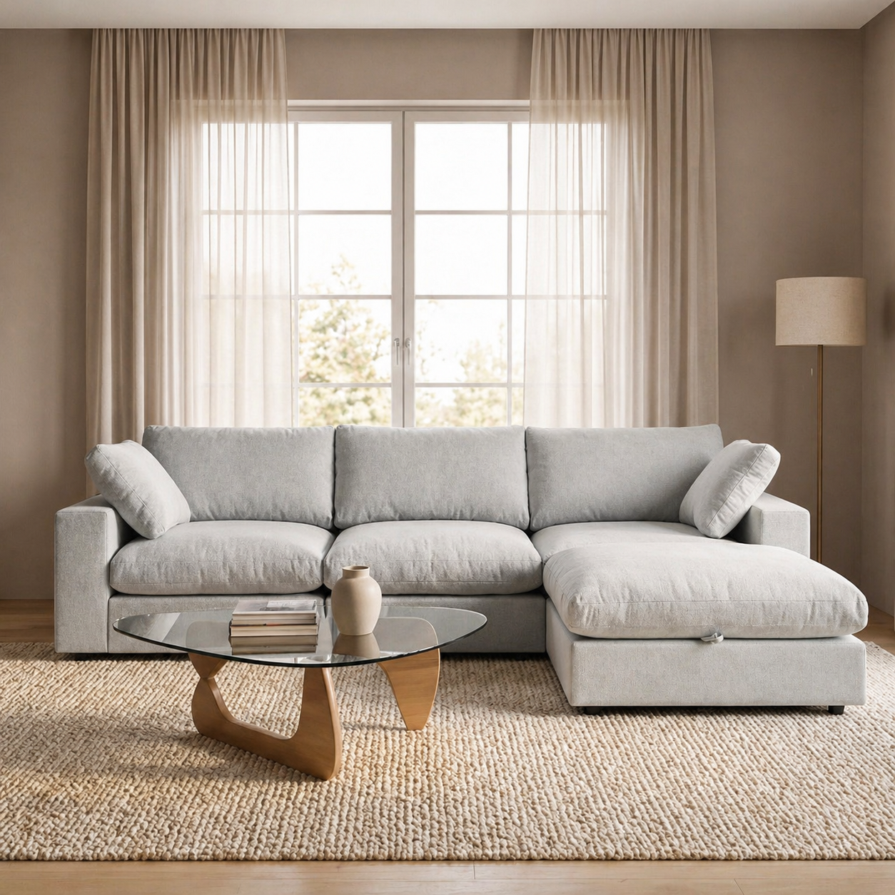 Cozy - Sofa Modulaire Sectionnel - Tissu Gris